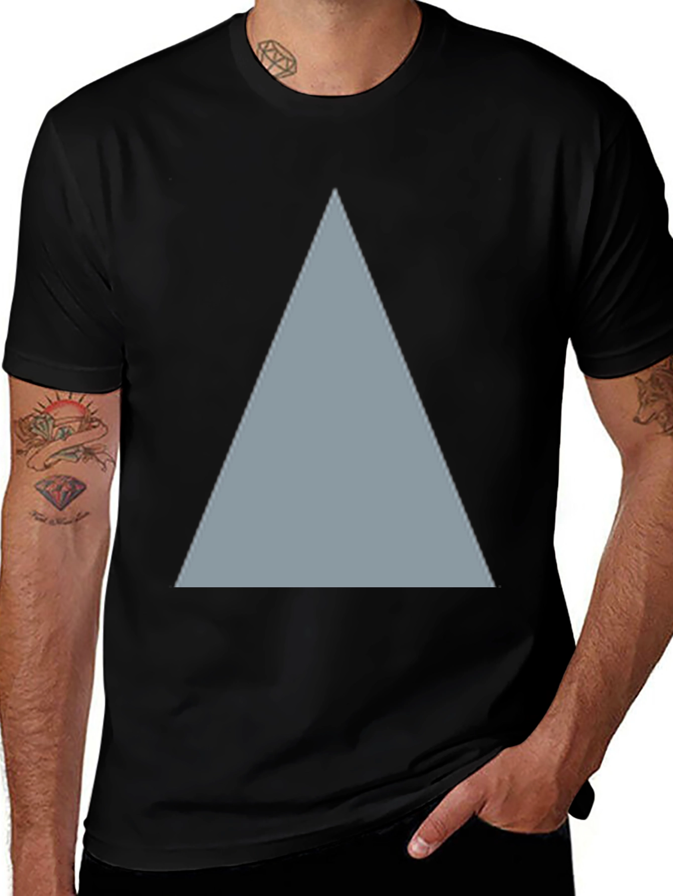 Variant 30 of Triangle Graphic Black T-Shirt