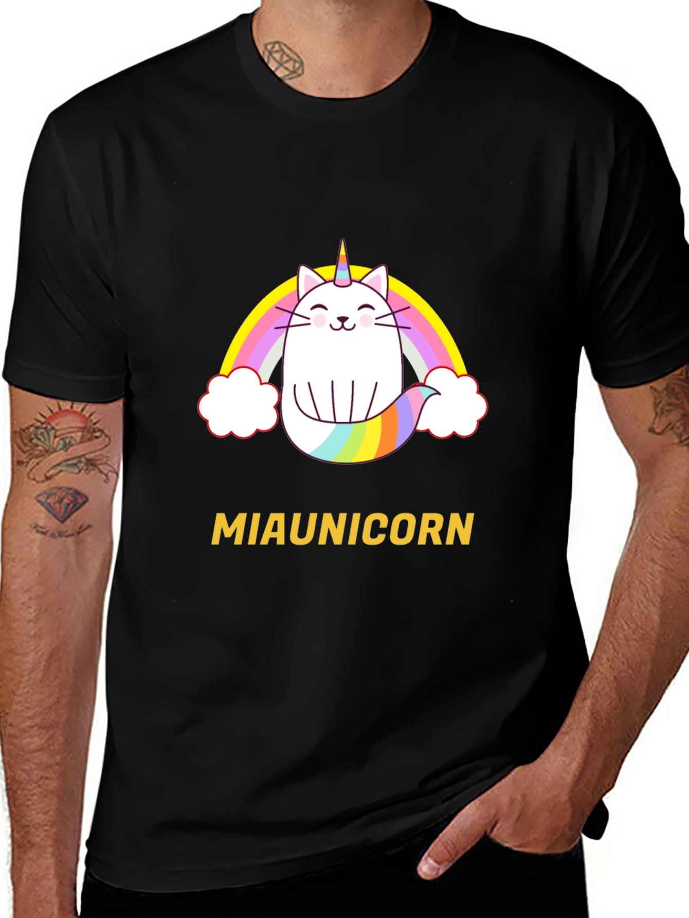 Variant 23 of Miaunicorn Cat Rainbow T-Shirt