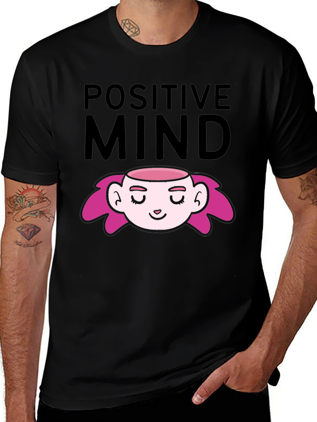 Variant 28 of Positive Mind Graphic T-Shirt - Relaxed Fit, Cotton Blend
