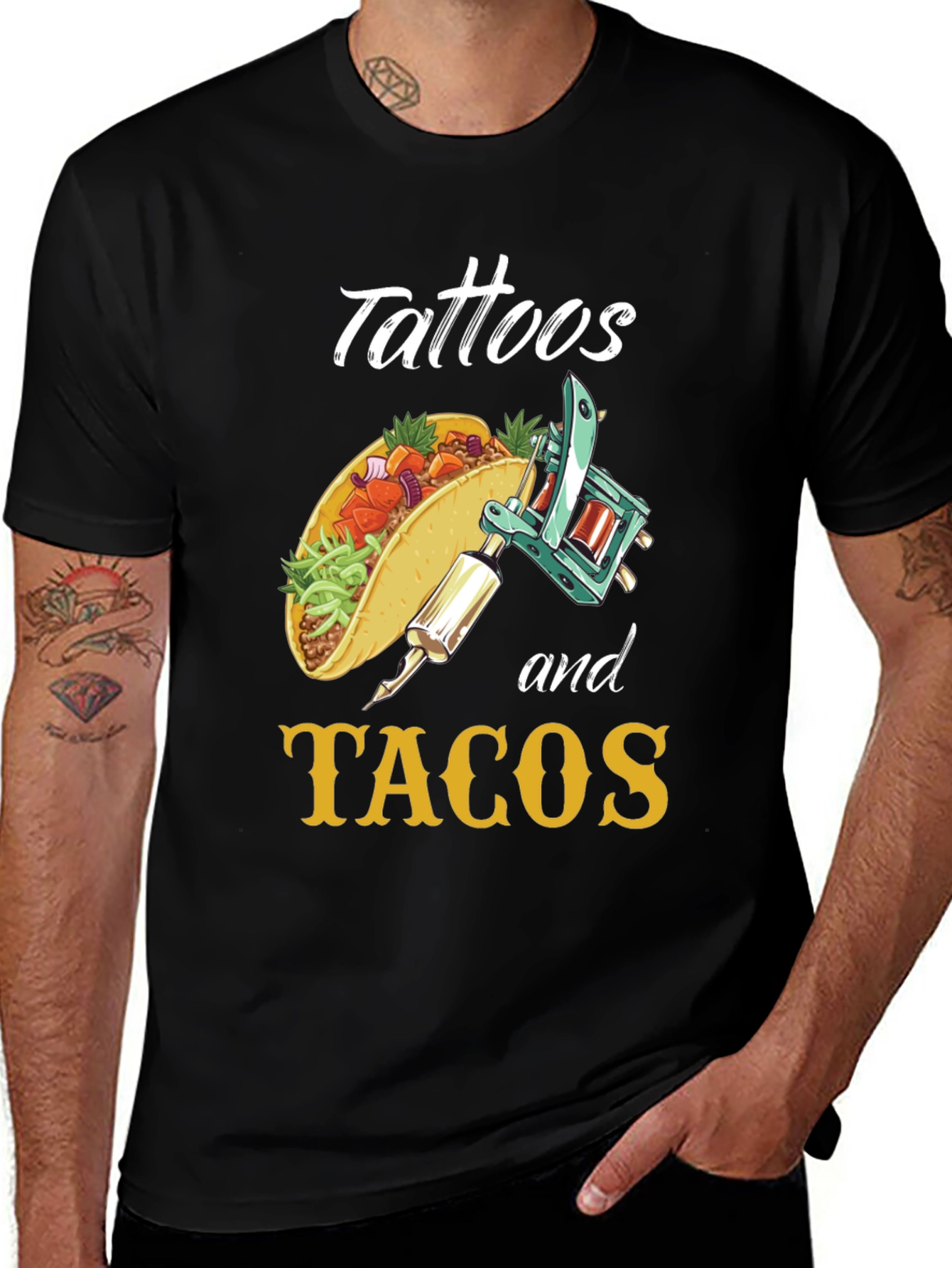 Variant 7 of Tattoos and Tacos Funny Graphic Tee