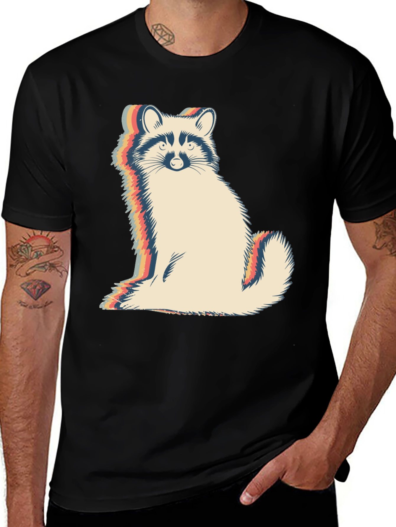 Variant 22 of Retro Raccoon Graphic Tee - Cool Animal Design