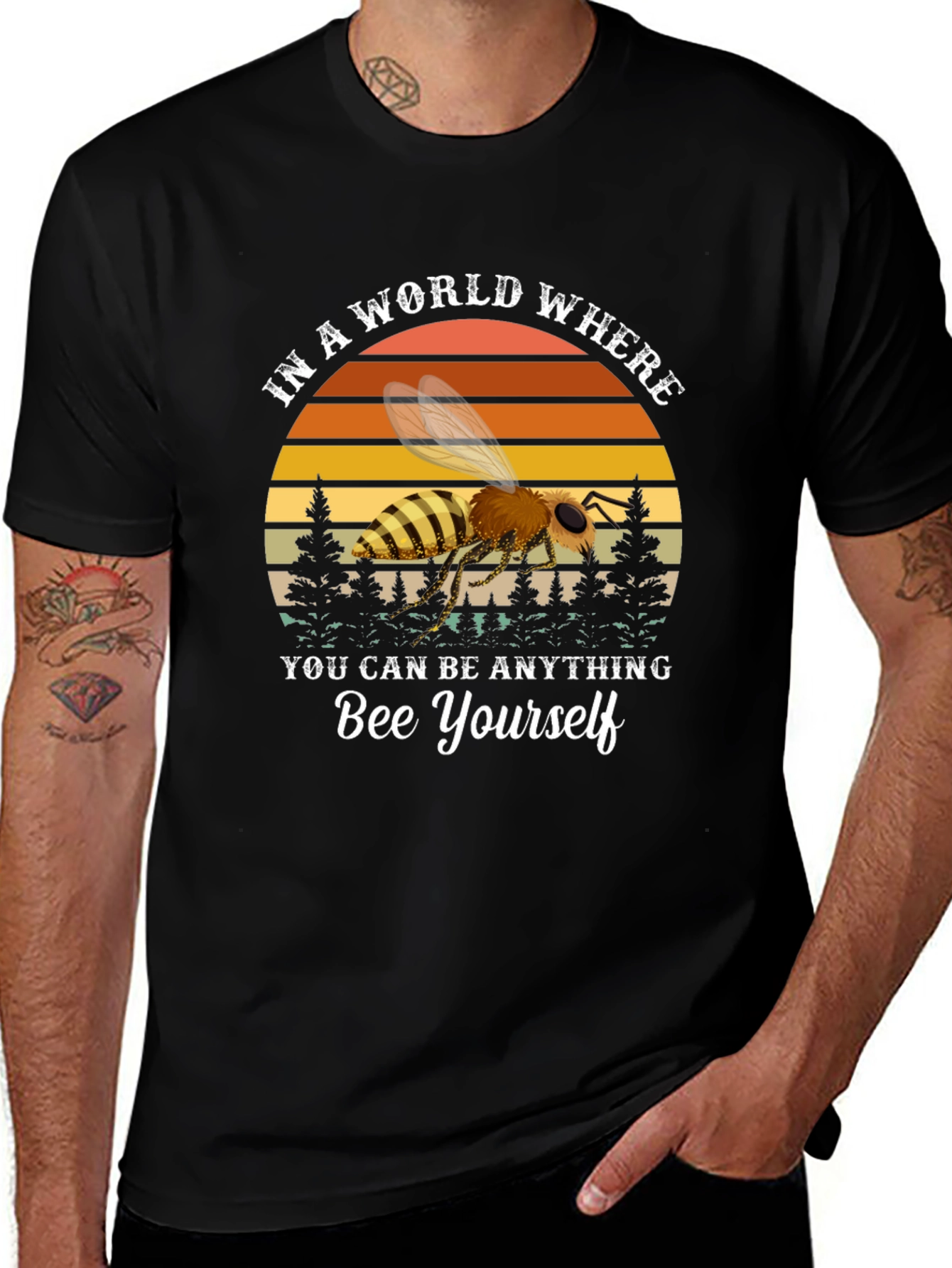 Variant 13 of Bee Yourself Graphic T-Shirt