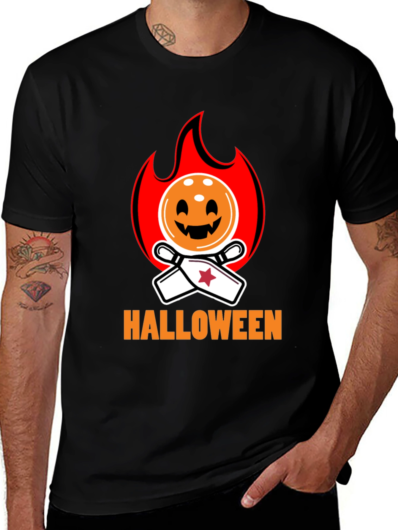 Halloween Bowling Graphic T-Shirt