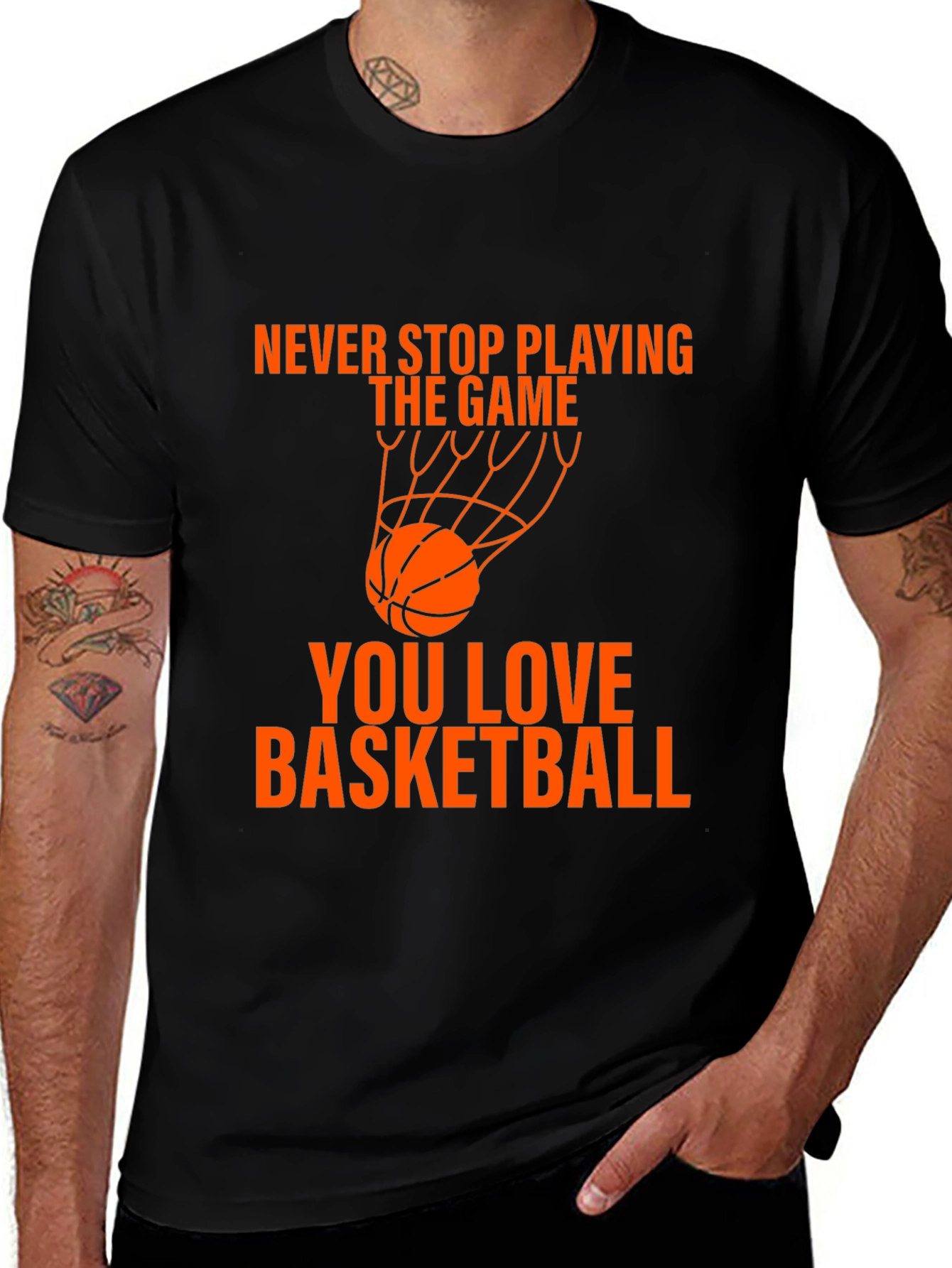 Variant 27 of Basketball Lover's Graphic Tee - Never Stop Playing