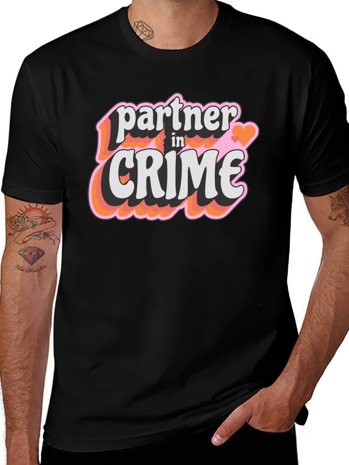 Variant 14 of Partner in Crime T-Shirt - Black Crew Neck Tee