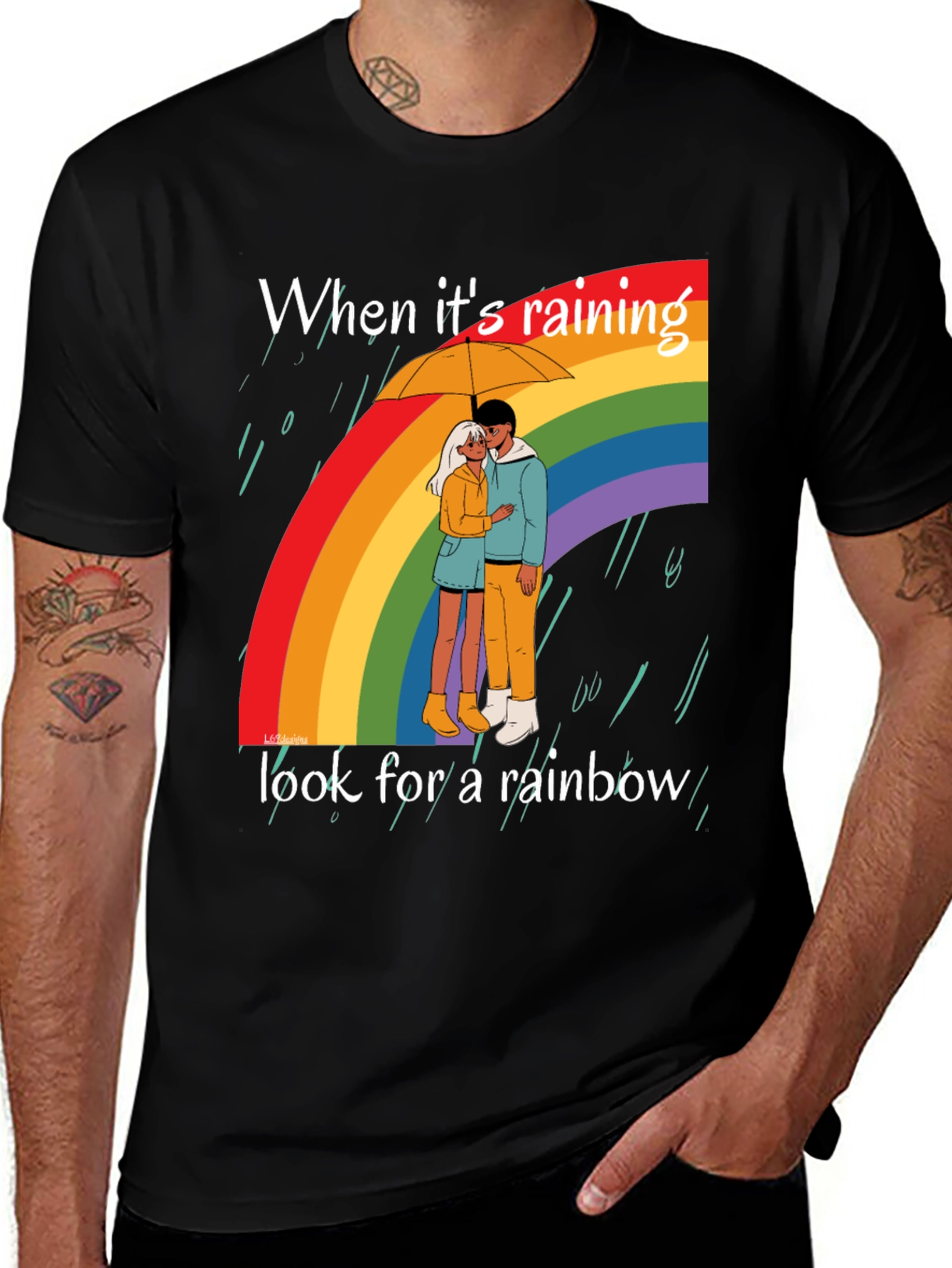 Rainbow Couple Graphic T-Shirt