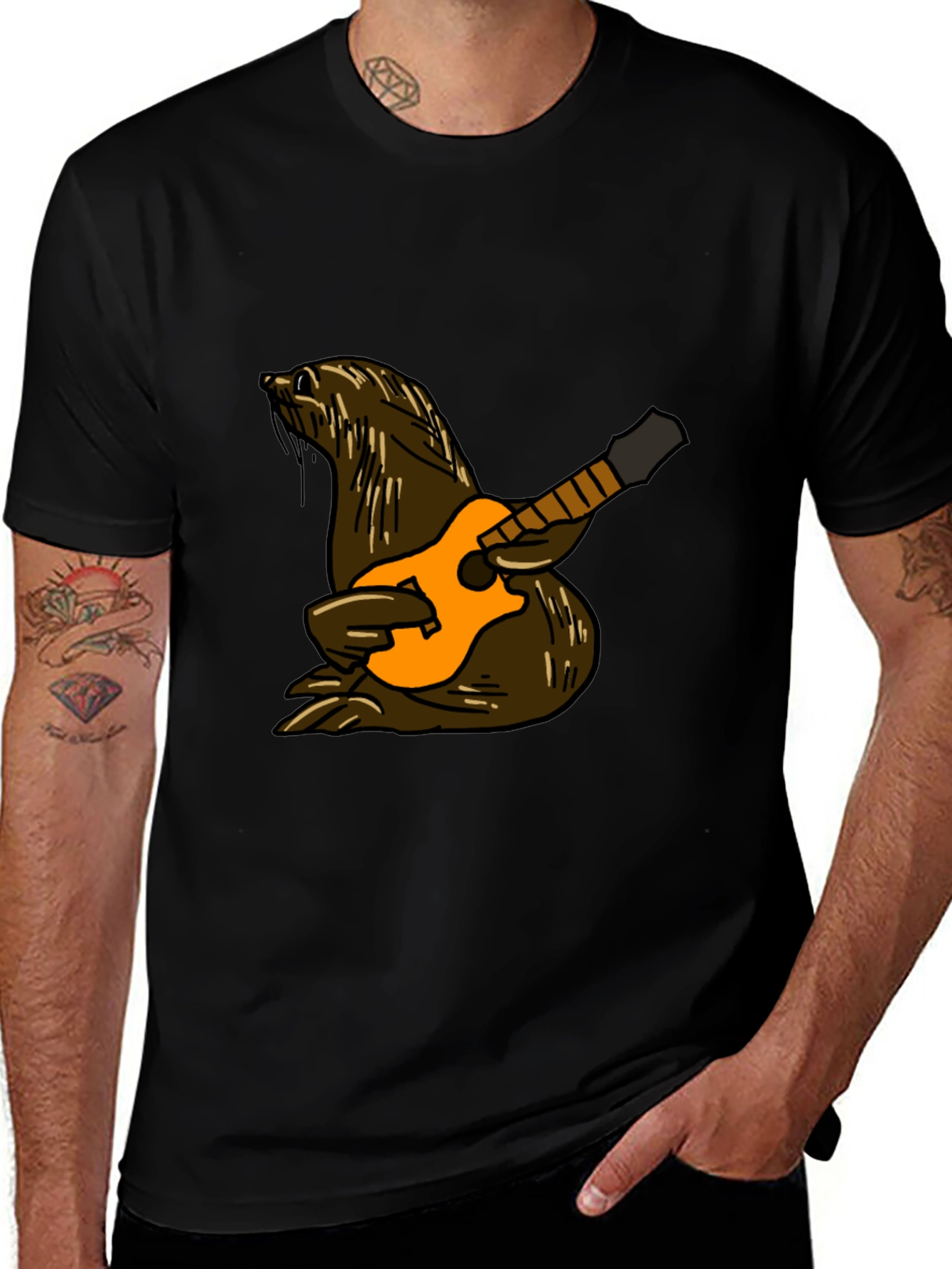 Variant 12 of Seal Playing Ukulele Graphic T-Shirt