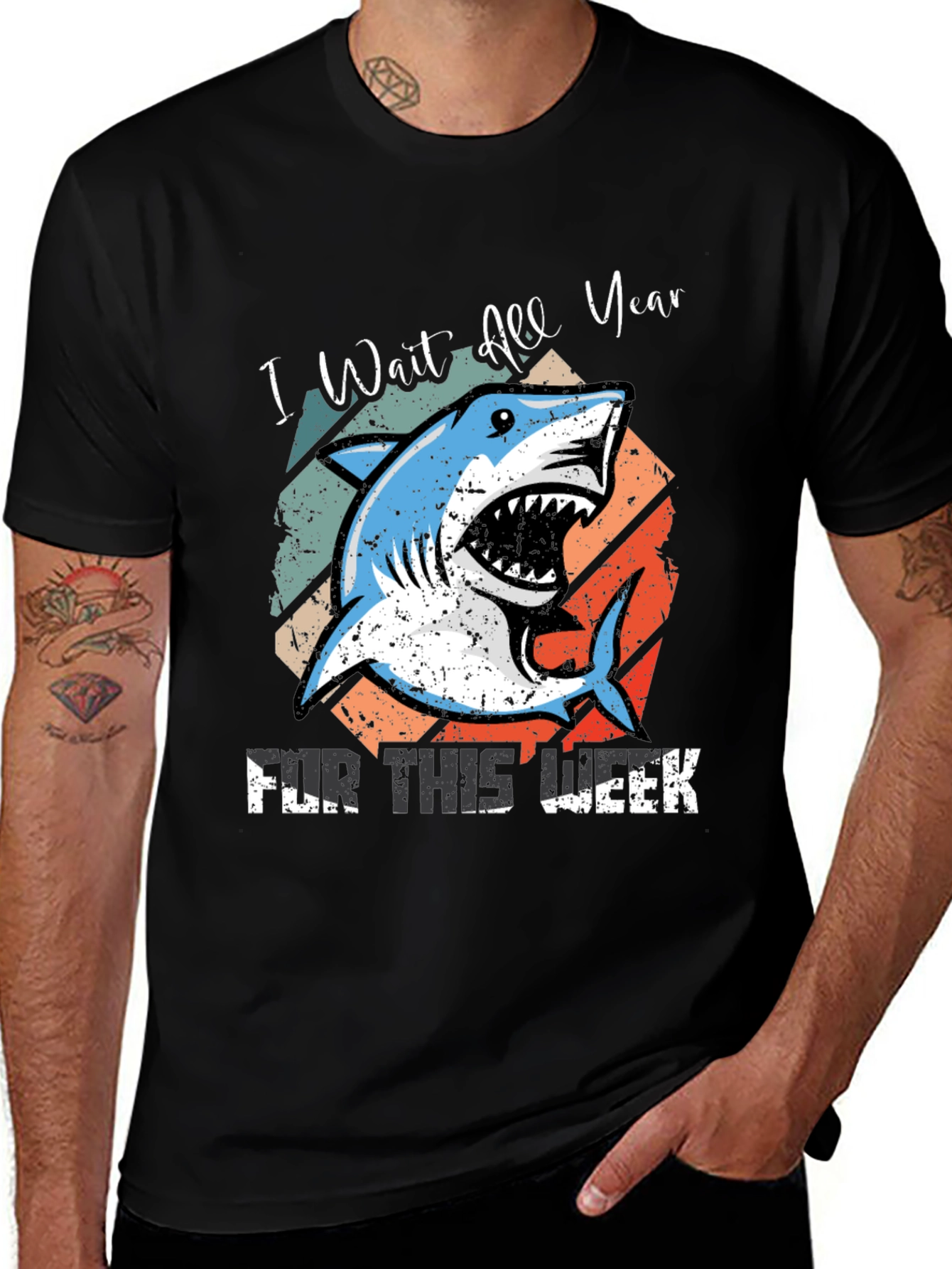 Variant 25 of Shark Week T-Shirt - I Wait All Year