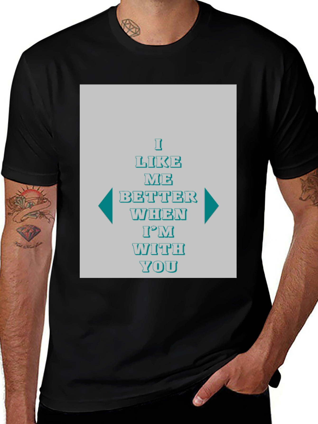 Variant 27 of I Like Me Better Graphic Tee - Black Cotton T-Shirt