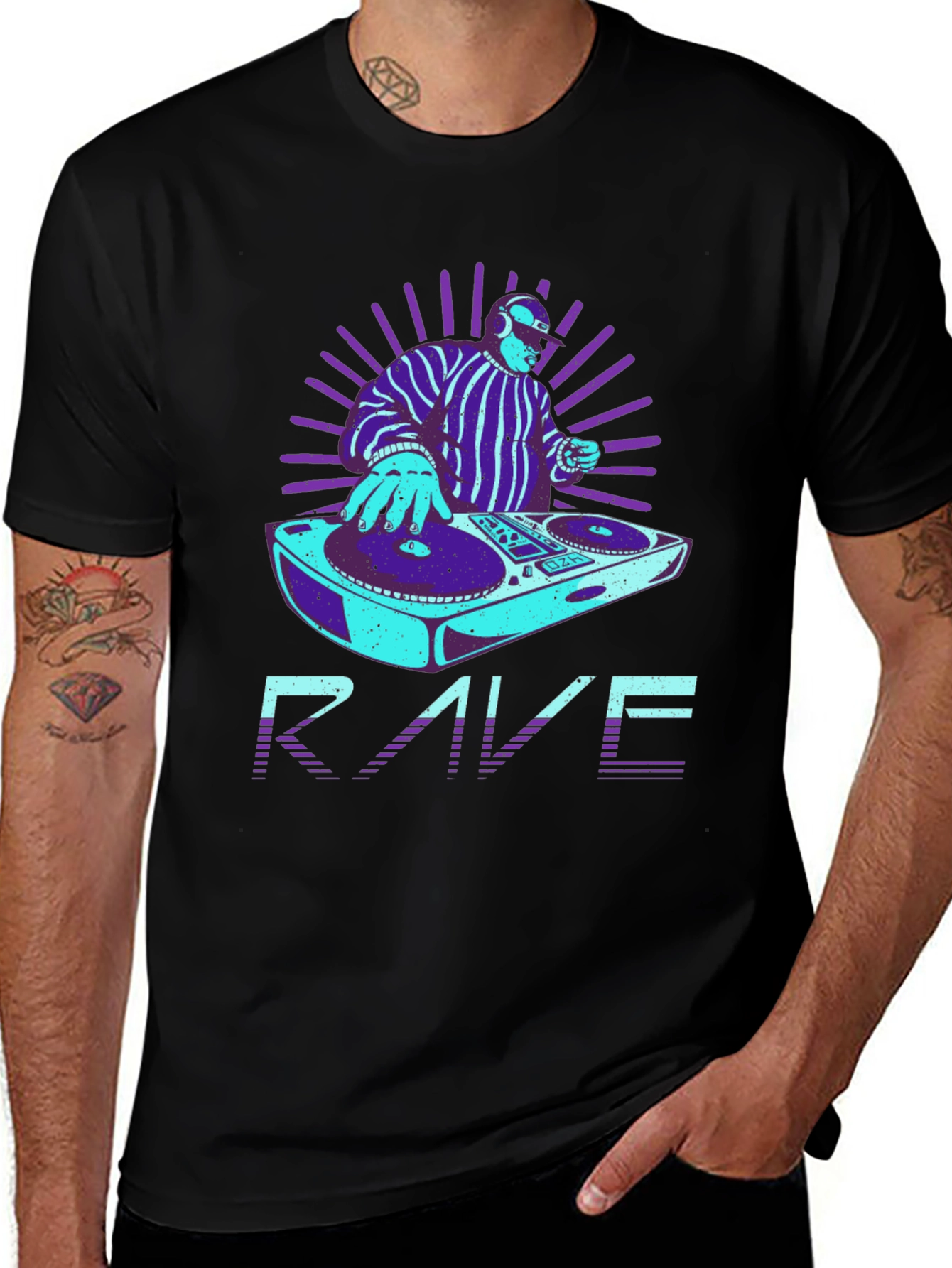 Variant 2 of Rave DJ Graphic Tee - Retro Party Shirt