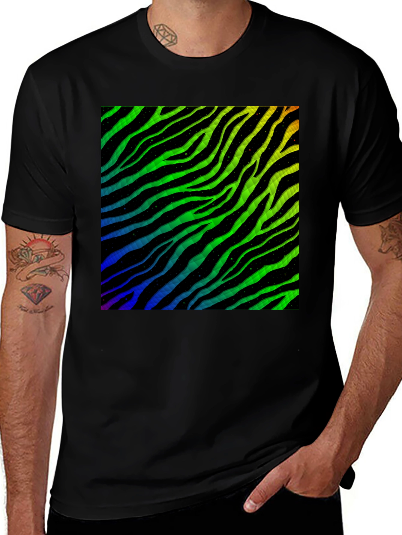 Rainbow Zebra Stripe T-Shirt