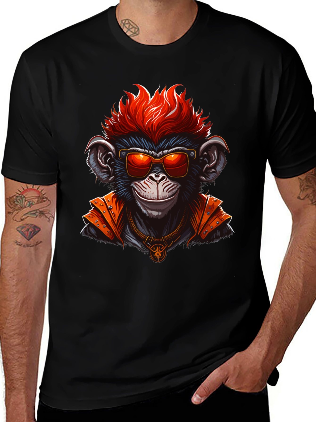 Cool Monkey Graphic T-Shirt - Black