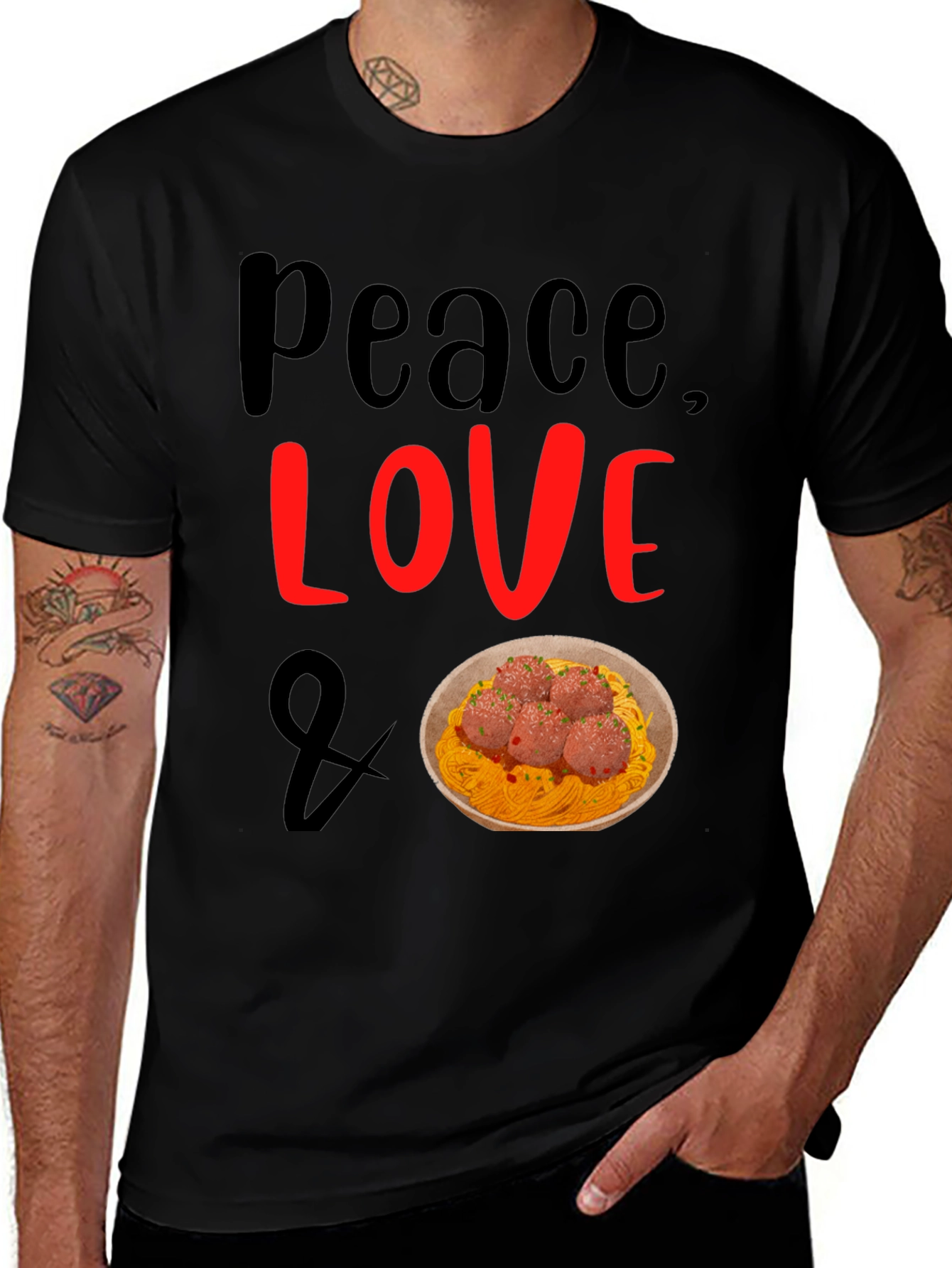 Variant 10 of Peace Love Spaghetti T-Shirt