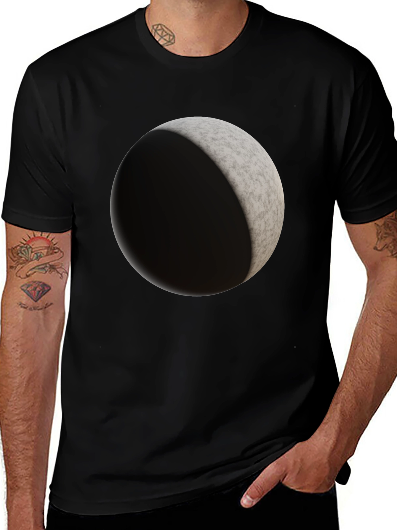 Variant 25 of Lunar Phase Graphic Tee - Dark Side of the Moon T-Shirt