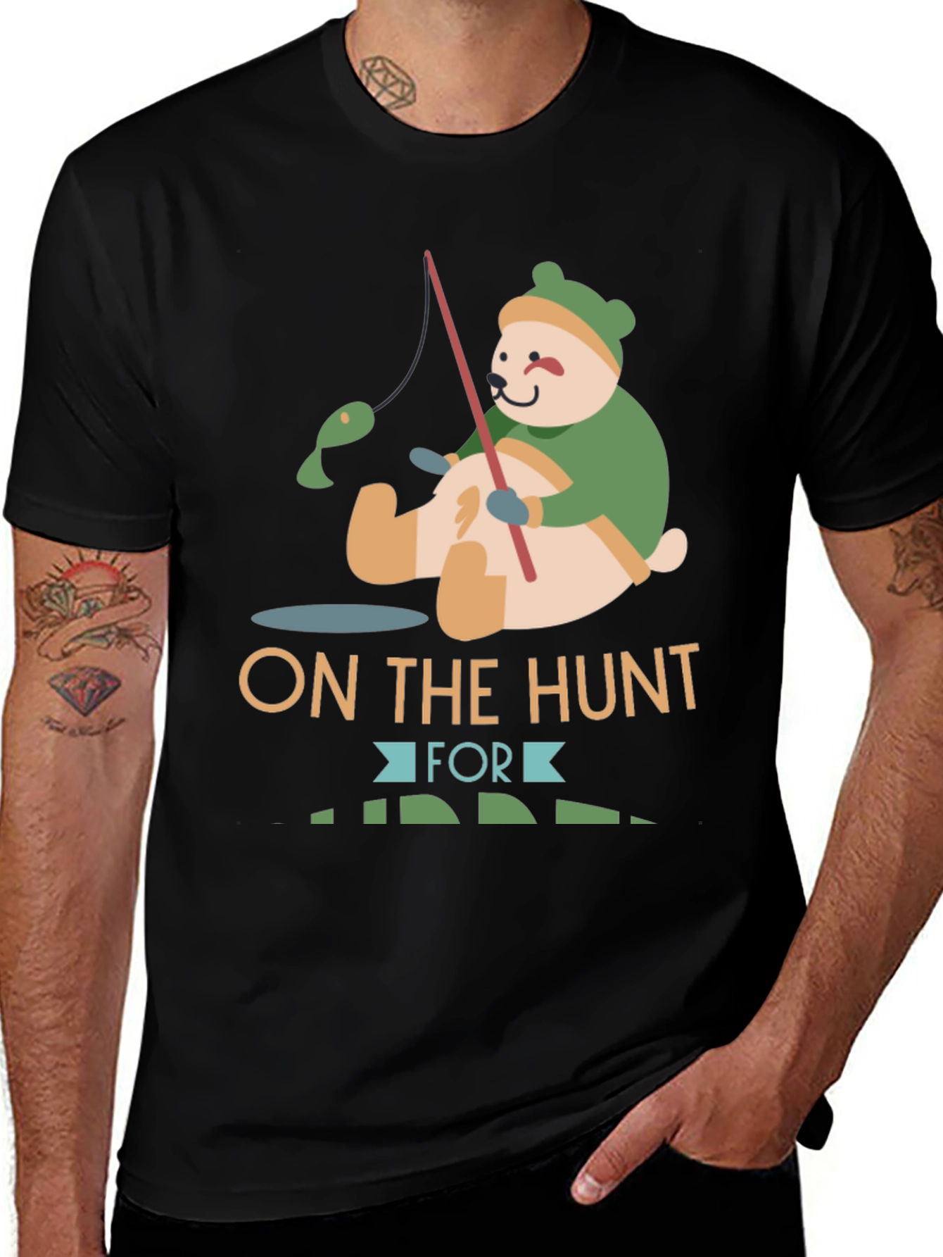 Variant 9 of Fishing Bear T-Shirt - "On the Hunt"