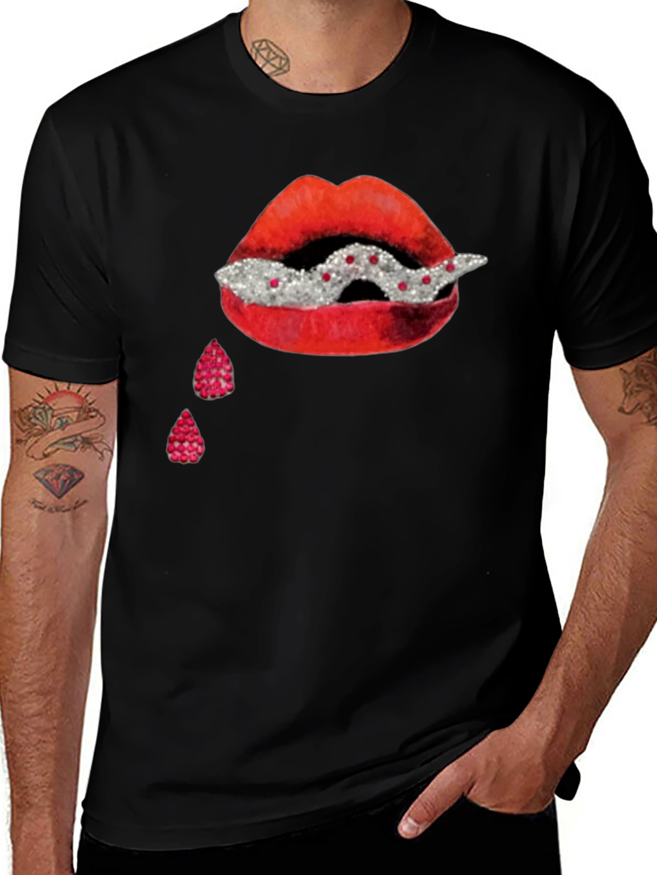 Variant 18 of Lip Drip Graphic Tee - Statement T-Shirt