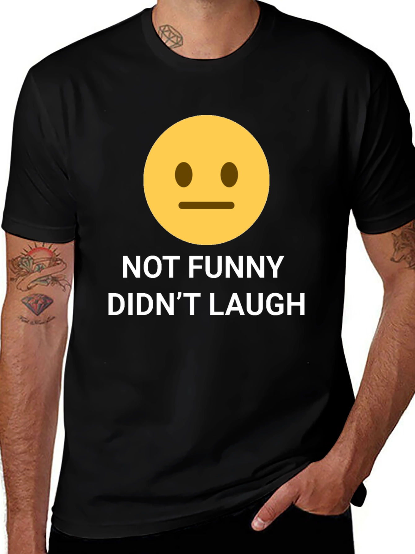 Variant 27 of Not Funny Didn't Laugh Emoji Graphic T-Shirt