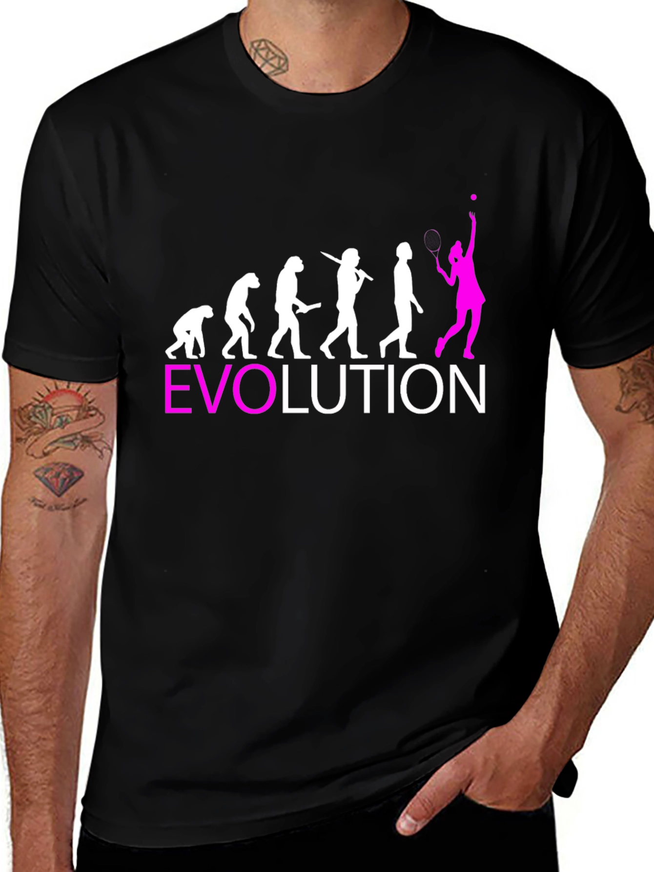 Variant 13 of Evolution Tennis T-Shirt - Funny Sport Tee