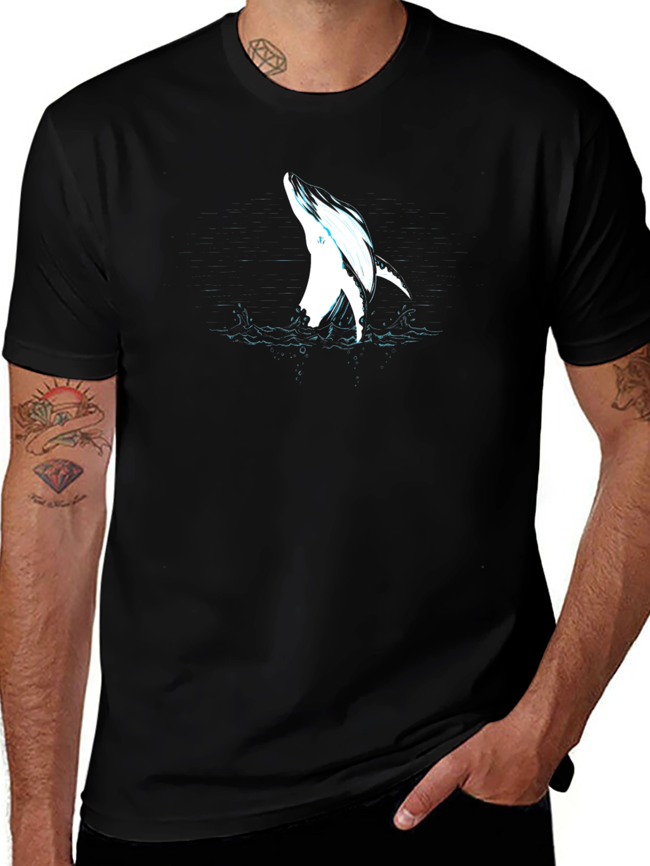 Variant 10 of Orca Whale Black T-Shirt - Marine Life Graphic Tee