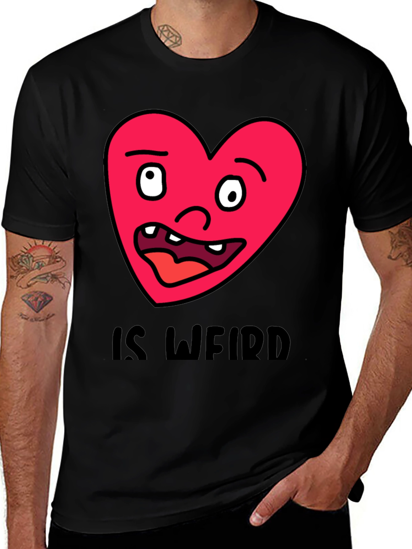 Variant 21 of Funny Weird Heart Graphic T-Shirt