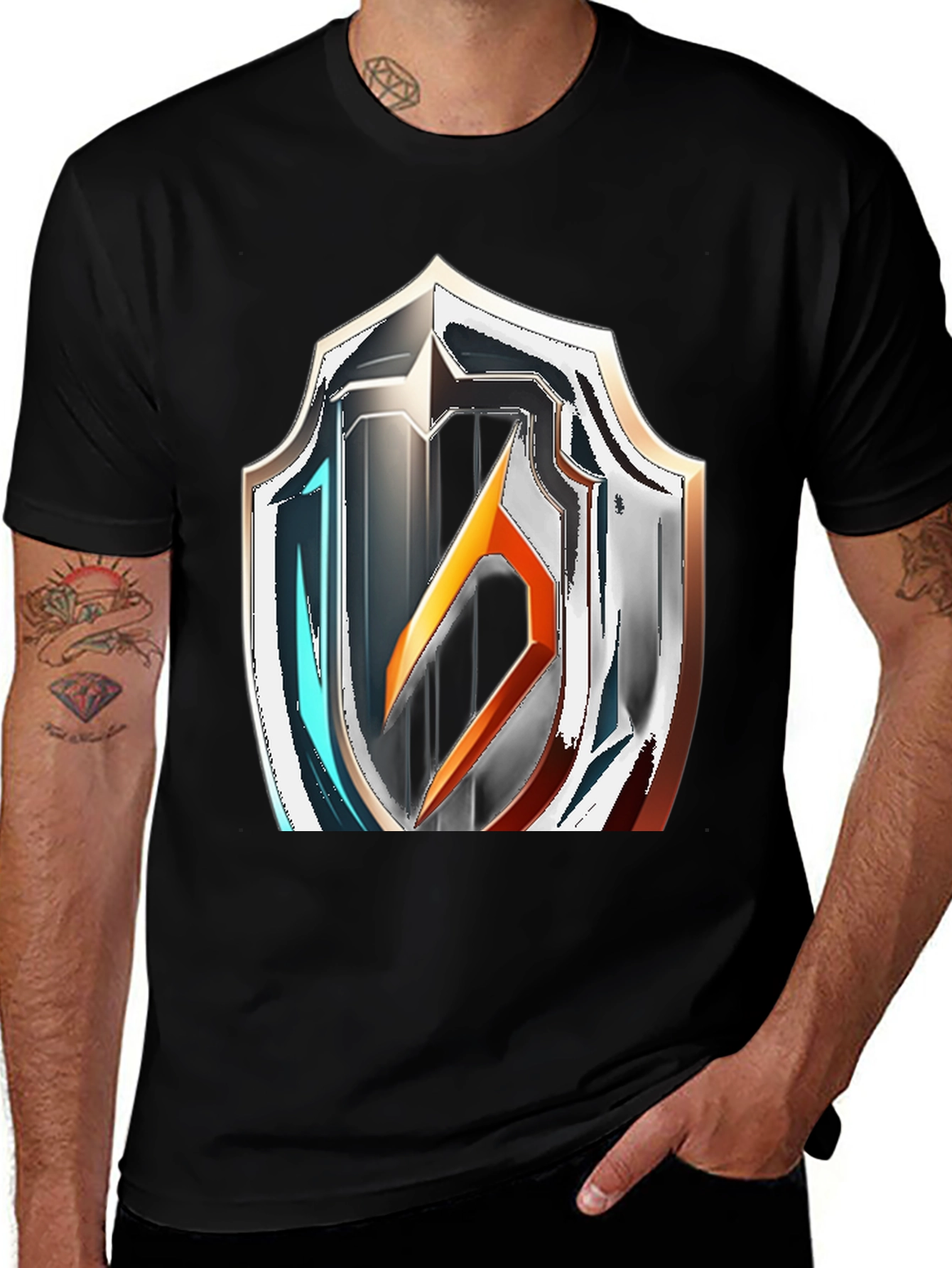Variant 7 of Shield Graphic Black T-Shirt