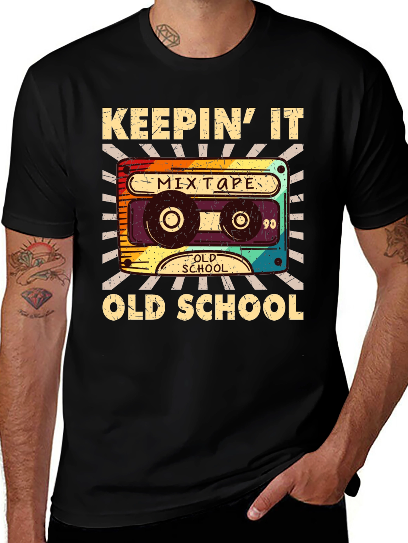 Variant 17 of Keepin' It Old School Cassette Tape Graphic Tee