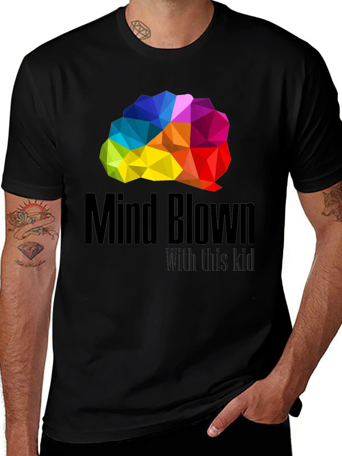 Variant 11 of Mind Blown Graphic T-Shirt - Colorful Brain Design