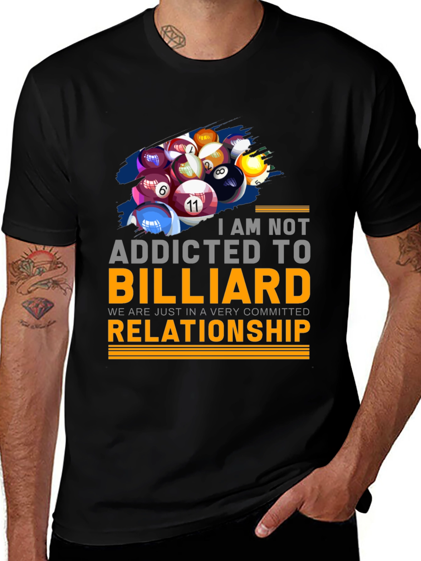 Variant 26 of Billiard Addict T-Shirt - Funny Pool Player Tee