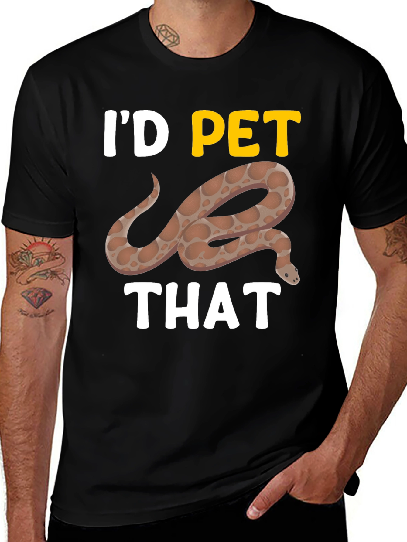 Variant 4 of I'd Pet That Snake T-Shirt - Novelty Tee