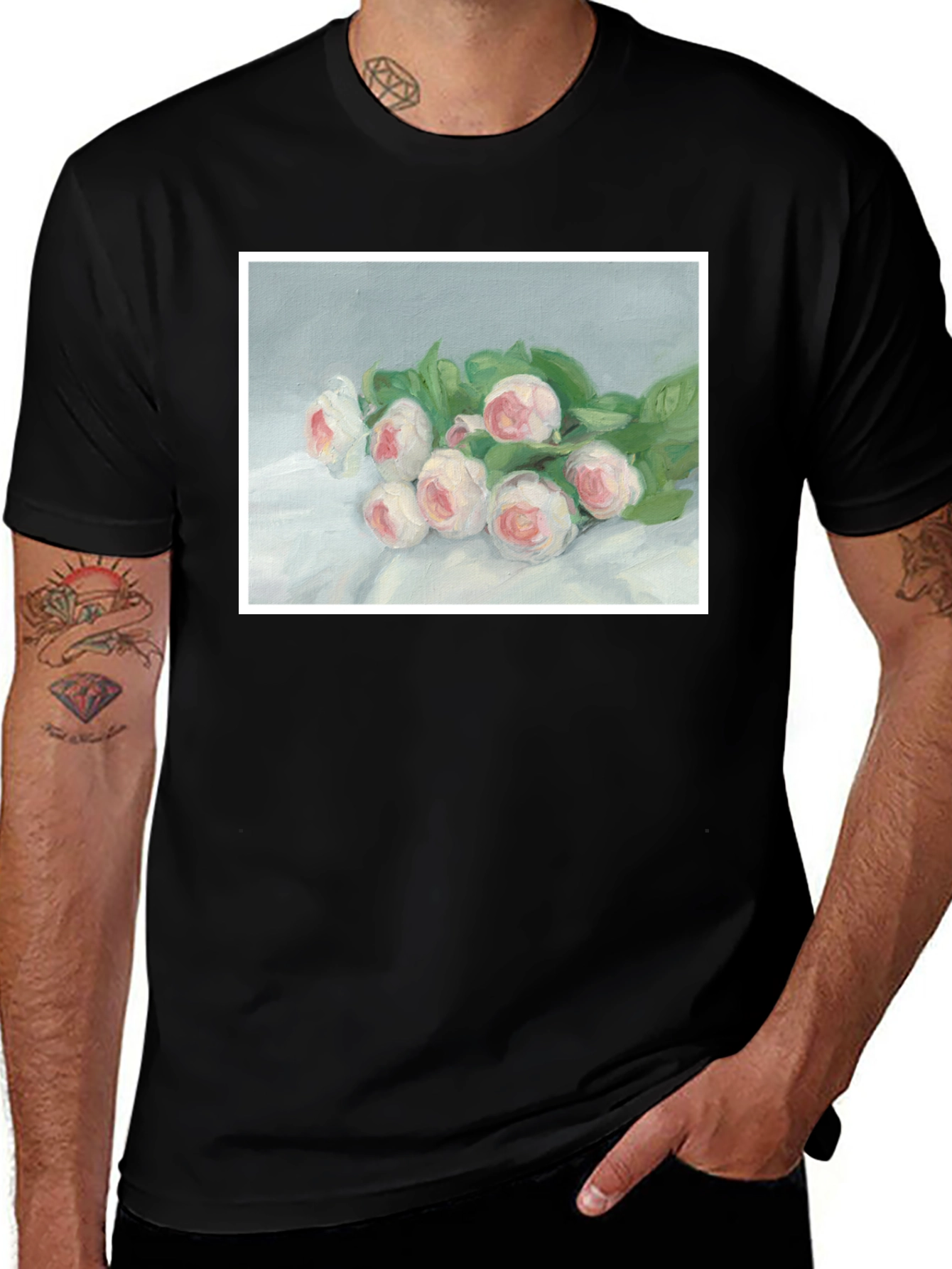 Variant 6 of Floral Art T-Shirt - Elegant Bouquet Tee