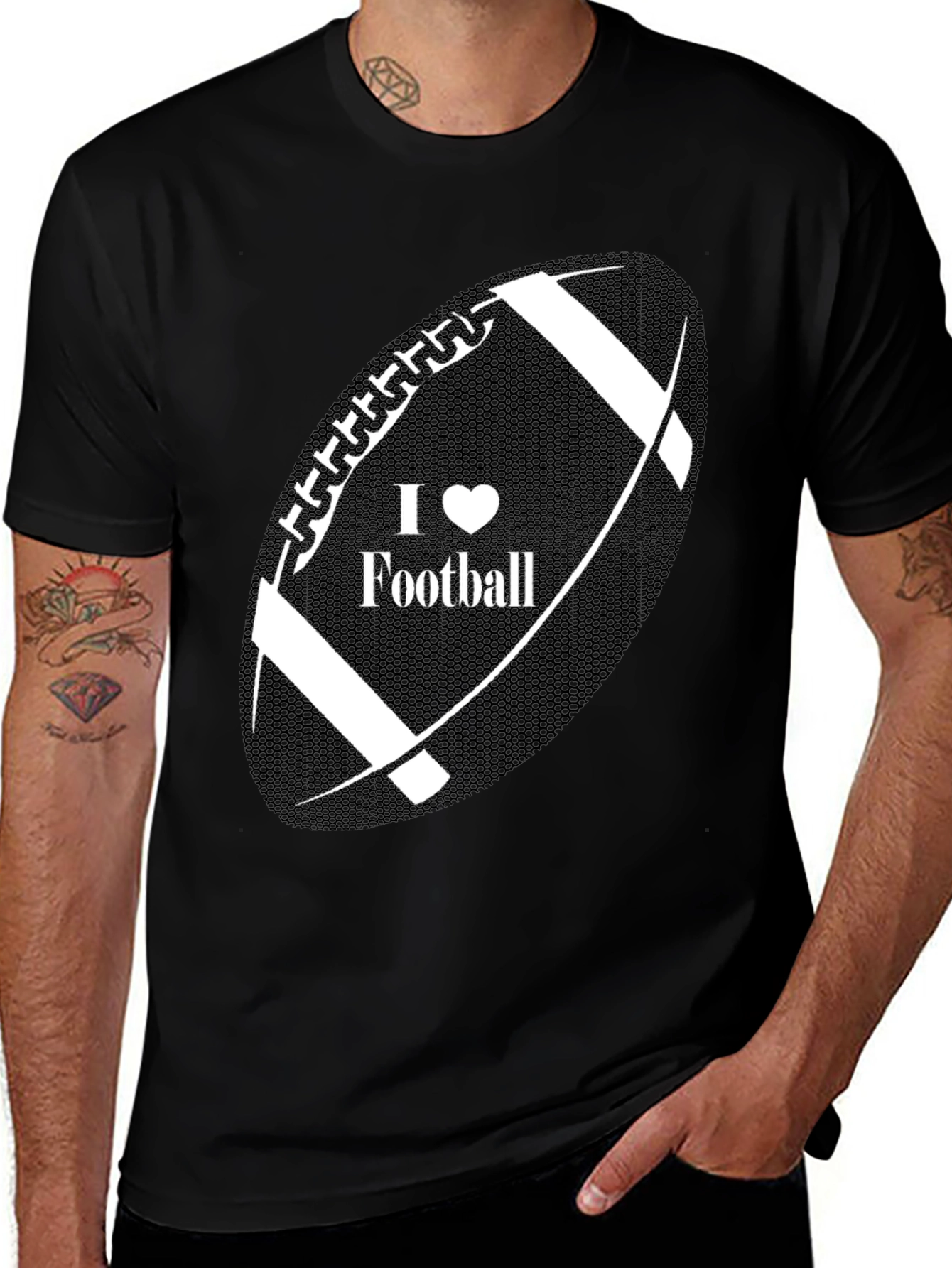 Variant 19 of I Heart Football Black T-Shirt