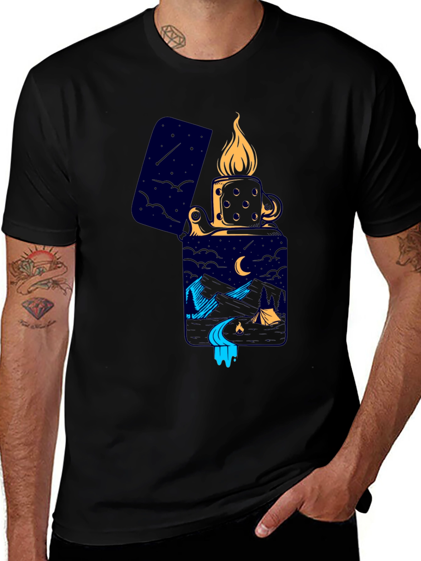 Variant 18 of Lighter Graphic Tee - Campfire Night