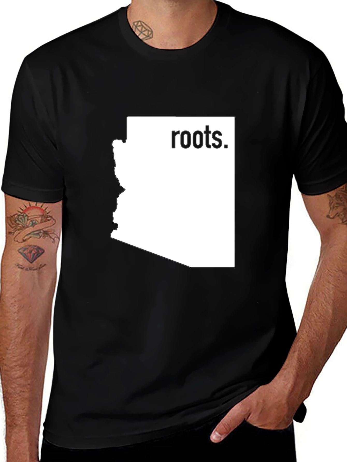 Arizona Roots Graphic Tee - Black Cotton Shirt