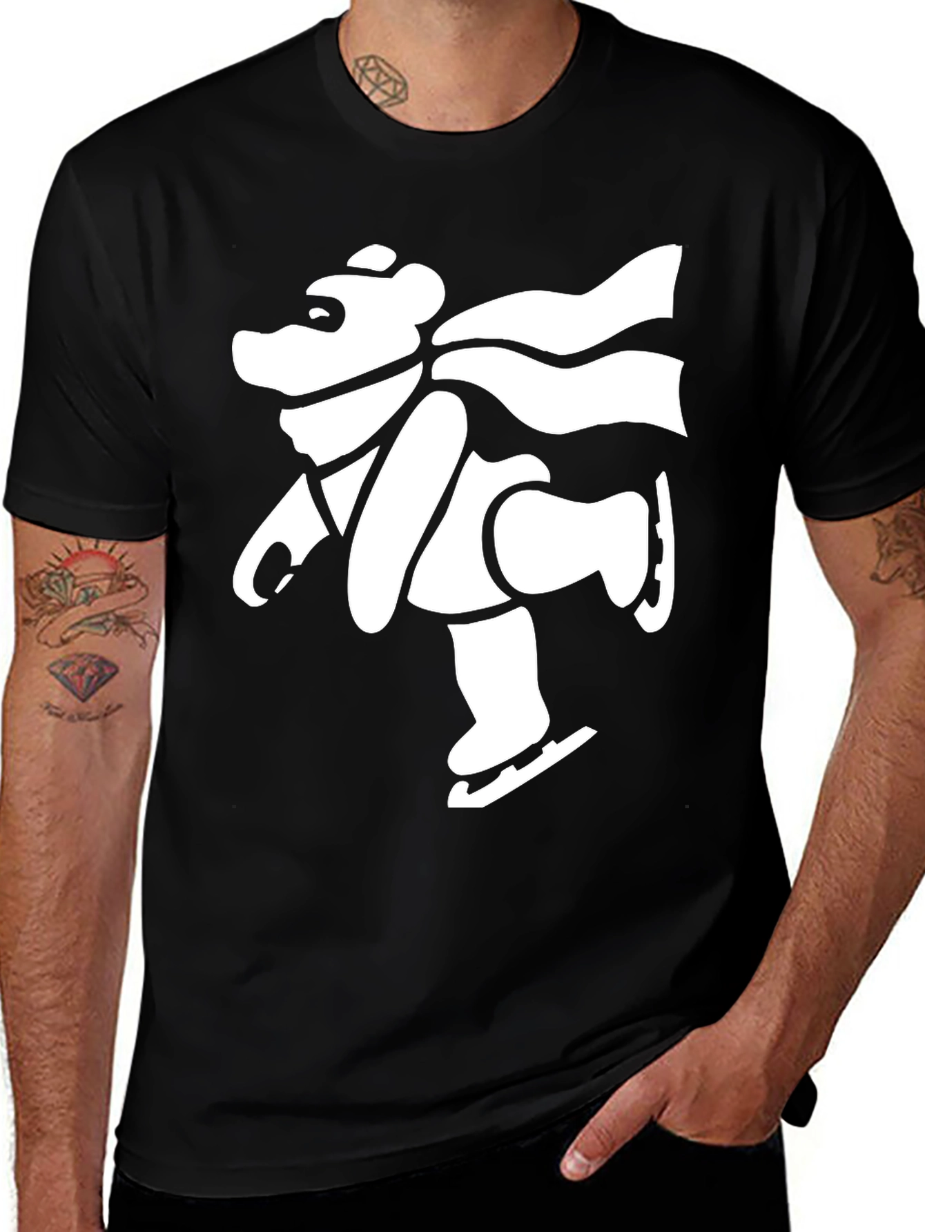 Variant 6 of Ice Skating Bear T-Shirt