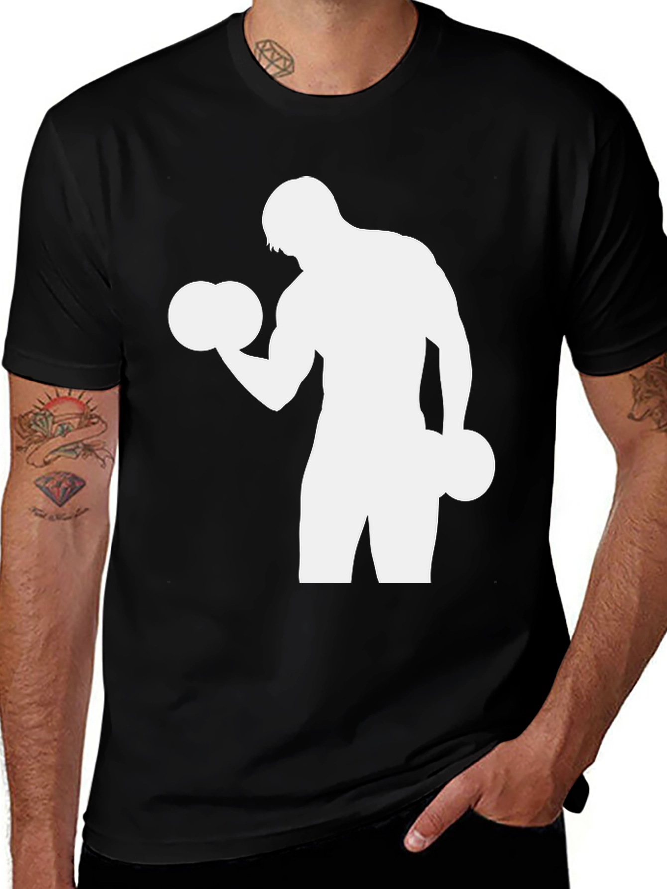 Gym T-Shirt: Fitness Workout Silhouette