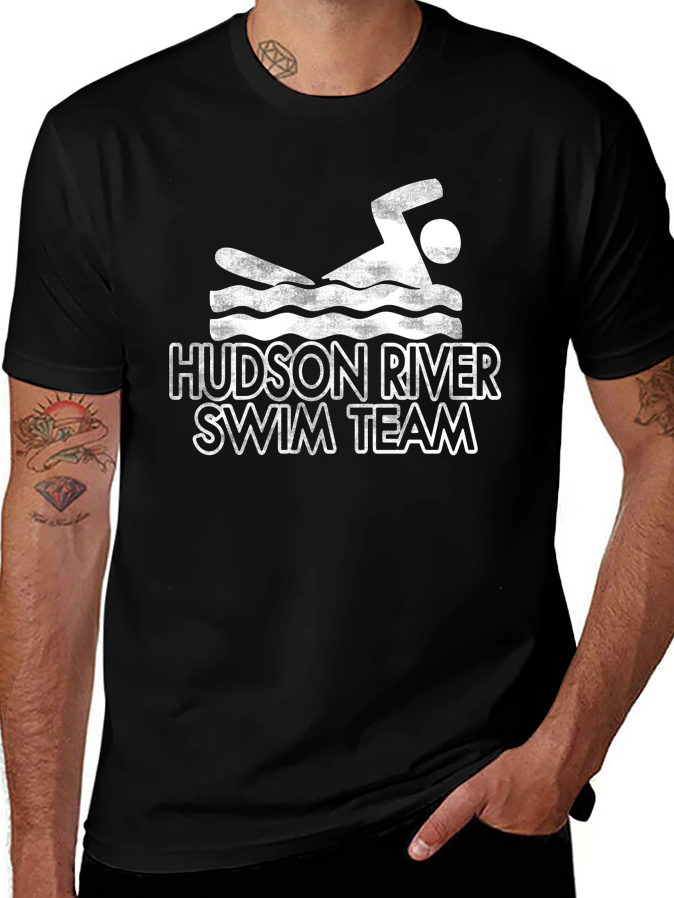 Hudson River Swim Team Black T-Shirt