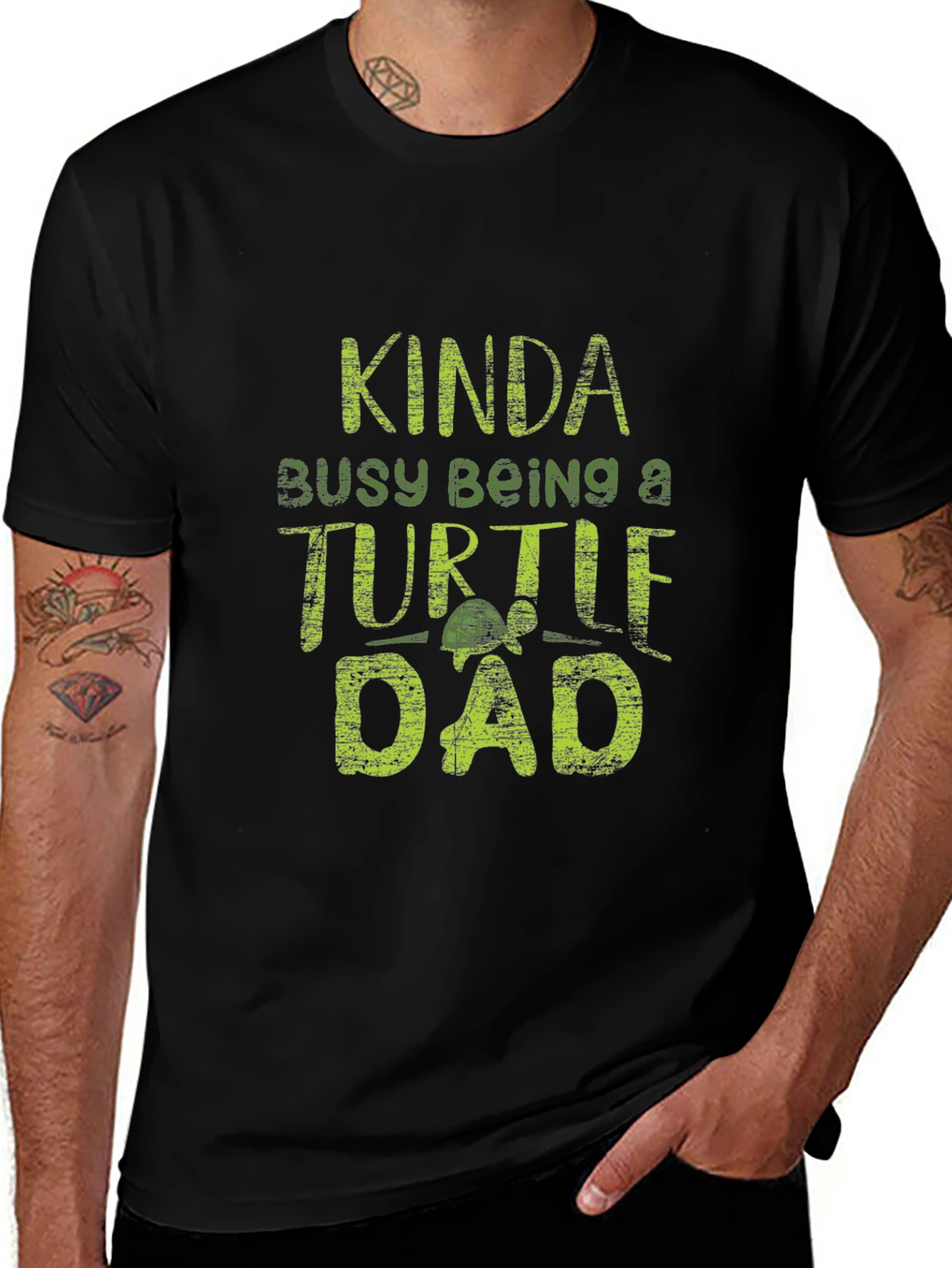 Variant 19 of Kinda Busy Being A Turtle Dad Graphic Tee