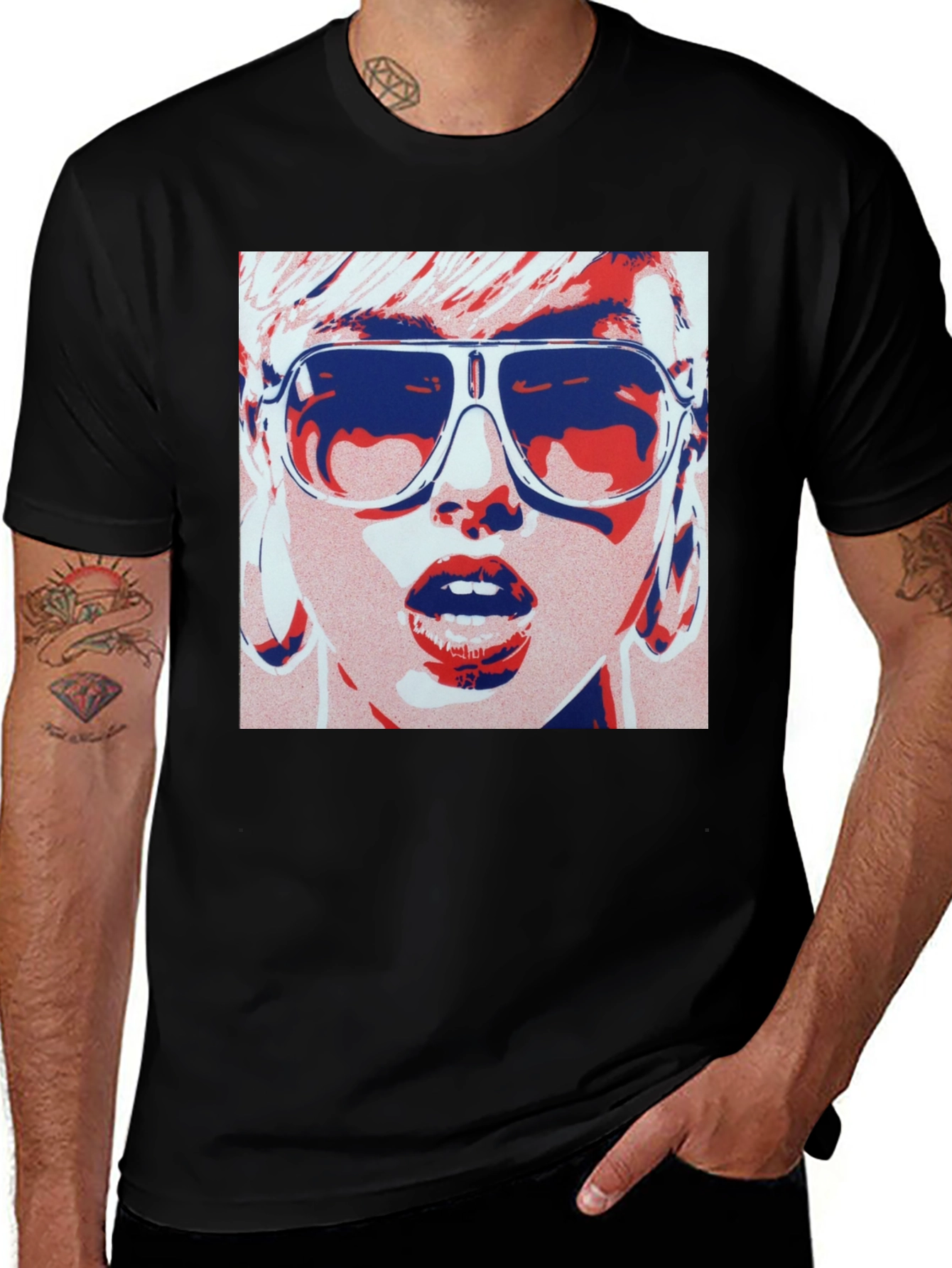 Retro Sunglasses Graphic T-Shirt - Black