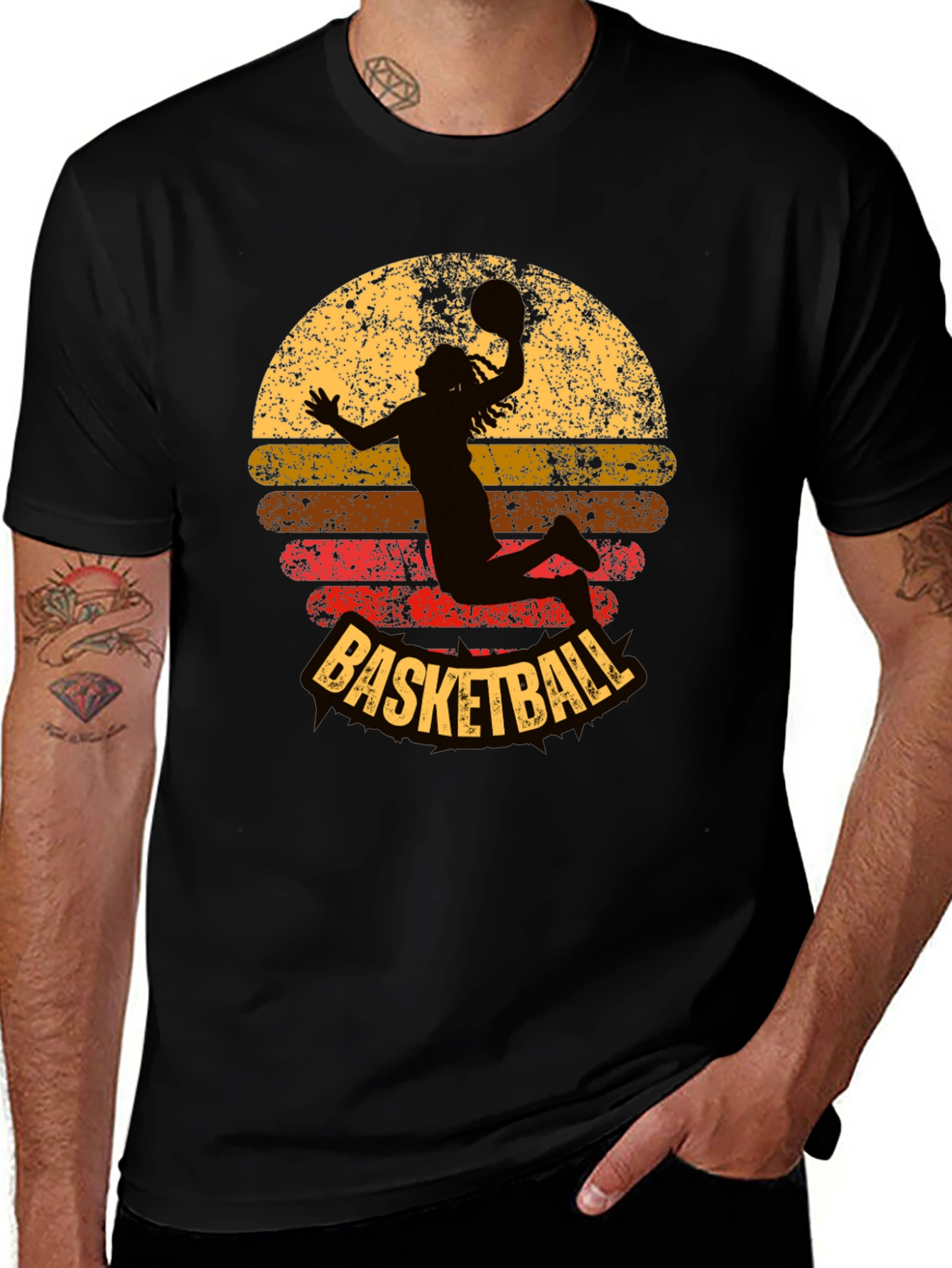 Variant 9 of Retro Basketball Graphic Tee