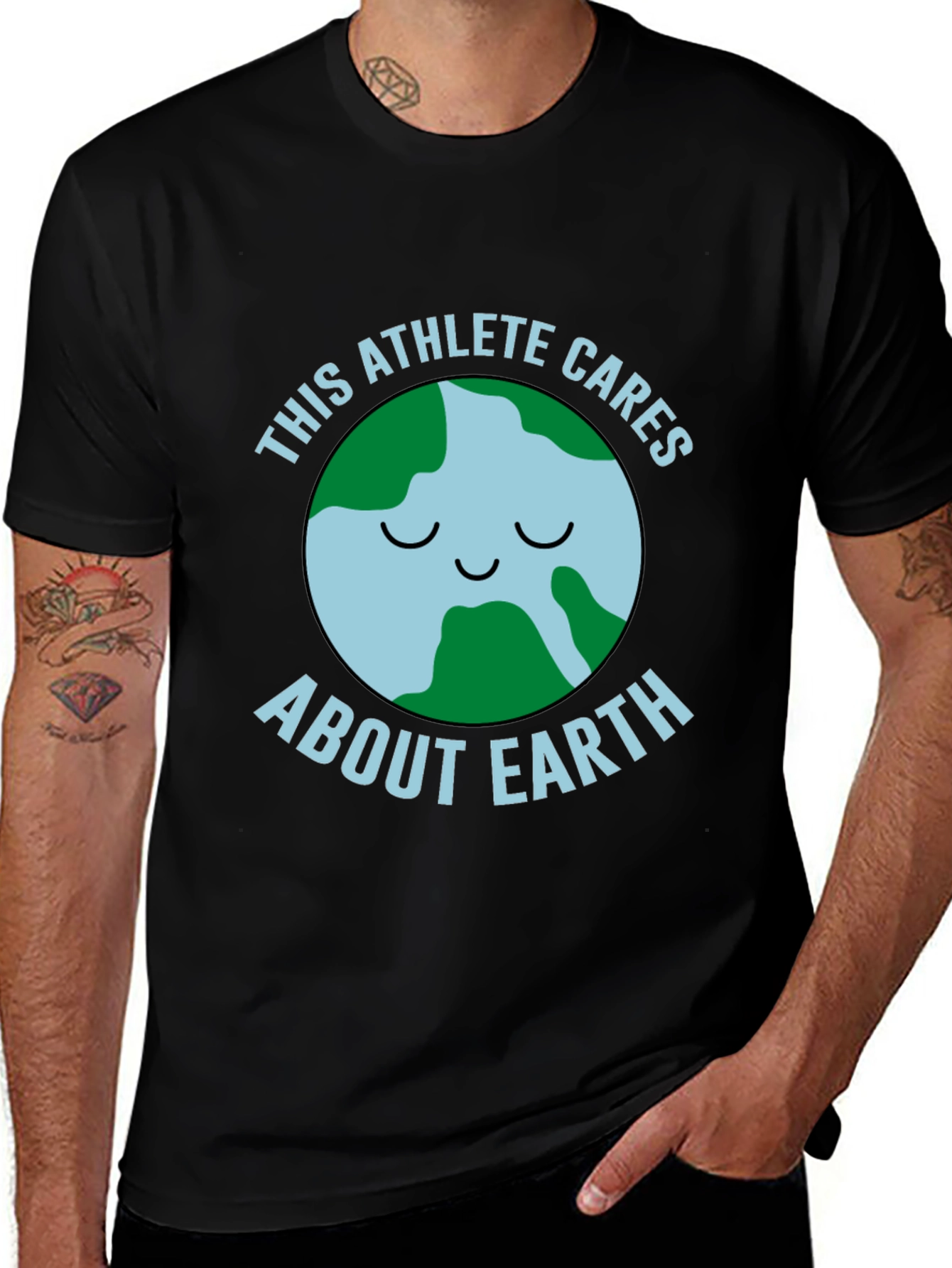 Variant 23 of Athlete Cares About Earth Graphic Tee