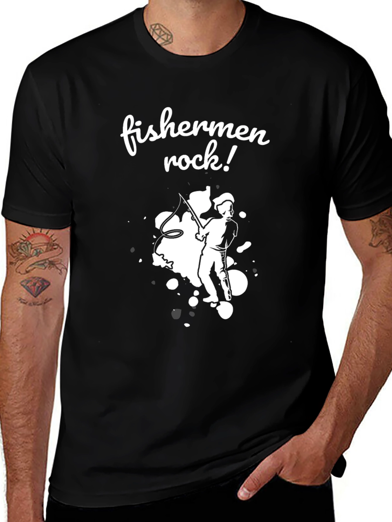Fishermen Rock Graphic T-Shirt - Black