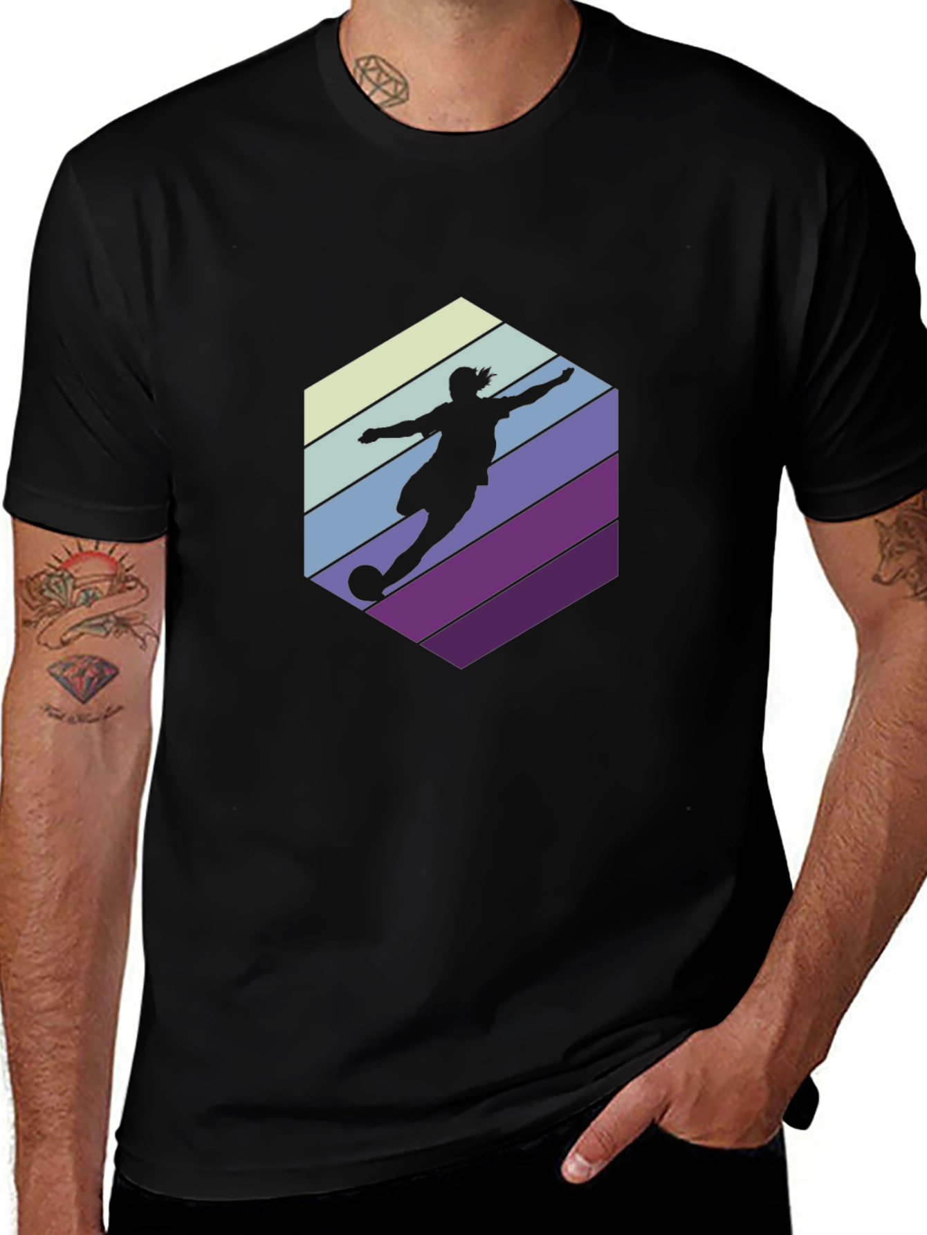 Variant 18 of Retro Soccer Silhouette T-Shirt