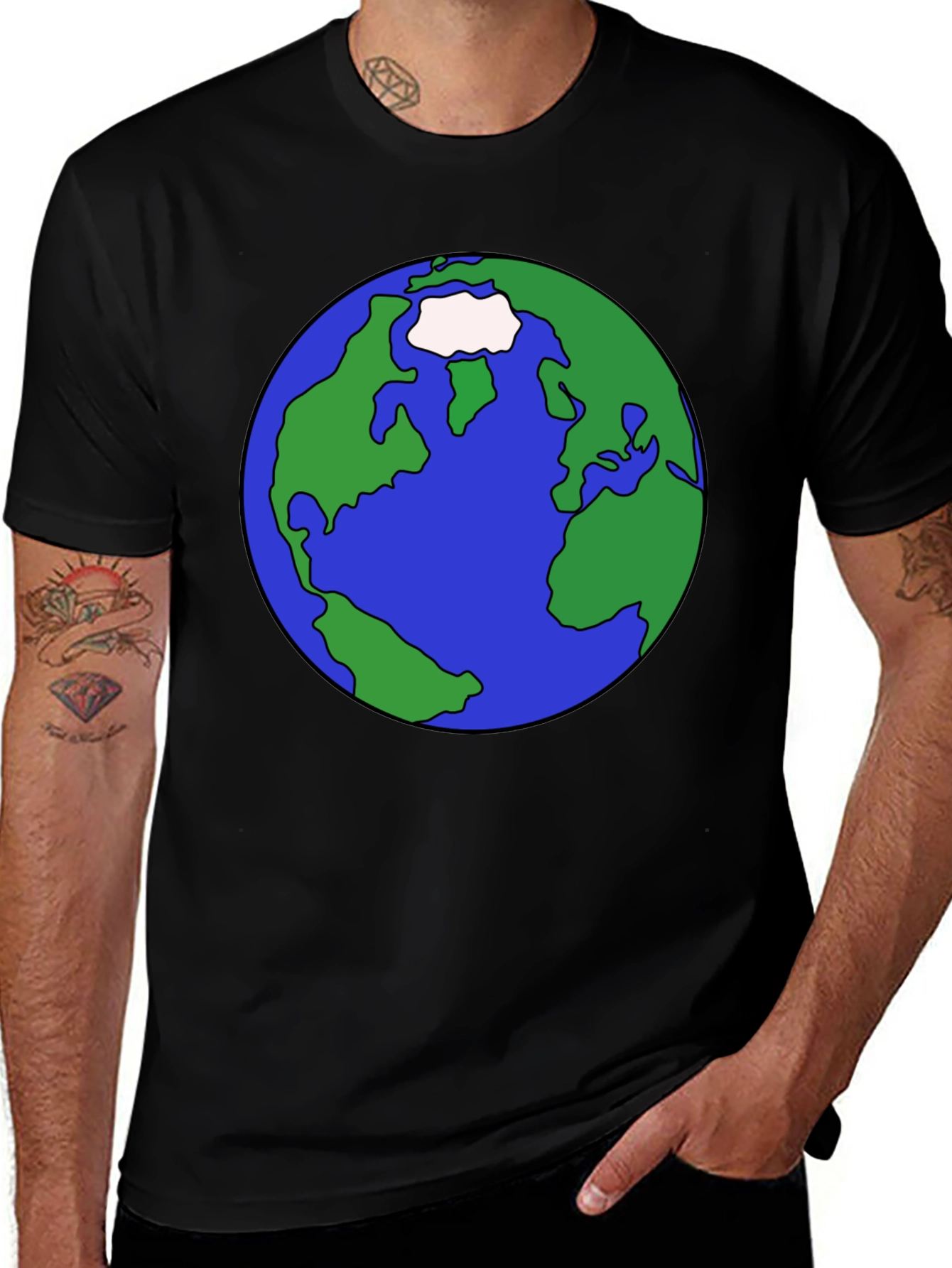 Earth Graphic Tee - Global Awareness Black T-Shirt