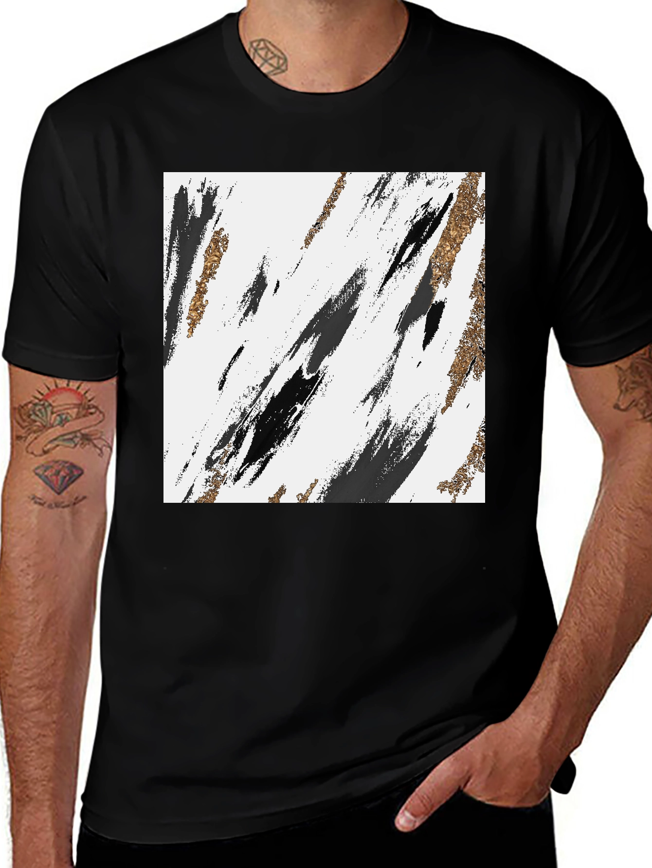Variant 17 of Abstract Brush Stroke Graphic Tee