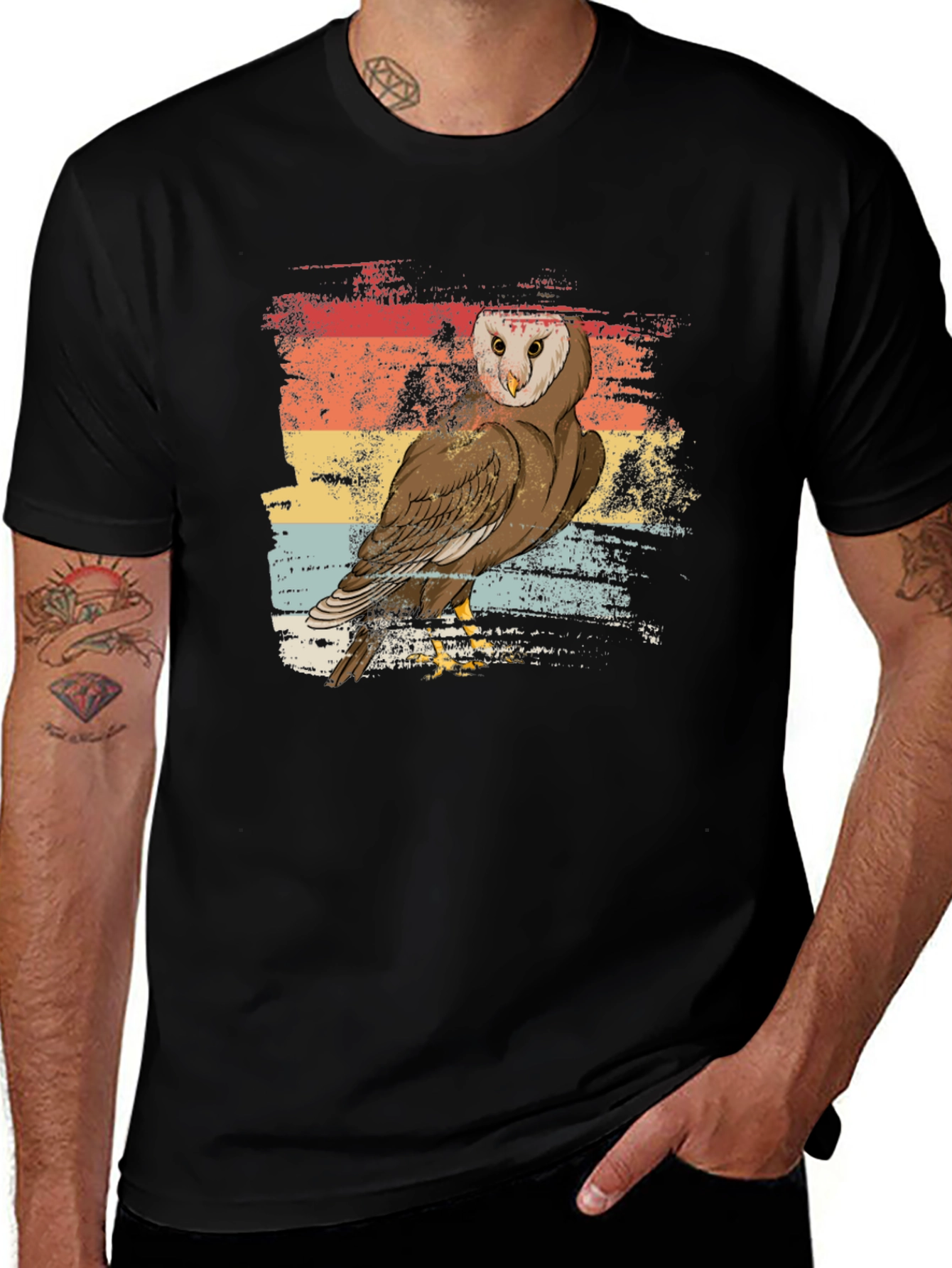Variant 12 of Retro Barn Owl Graphic T-Shirt