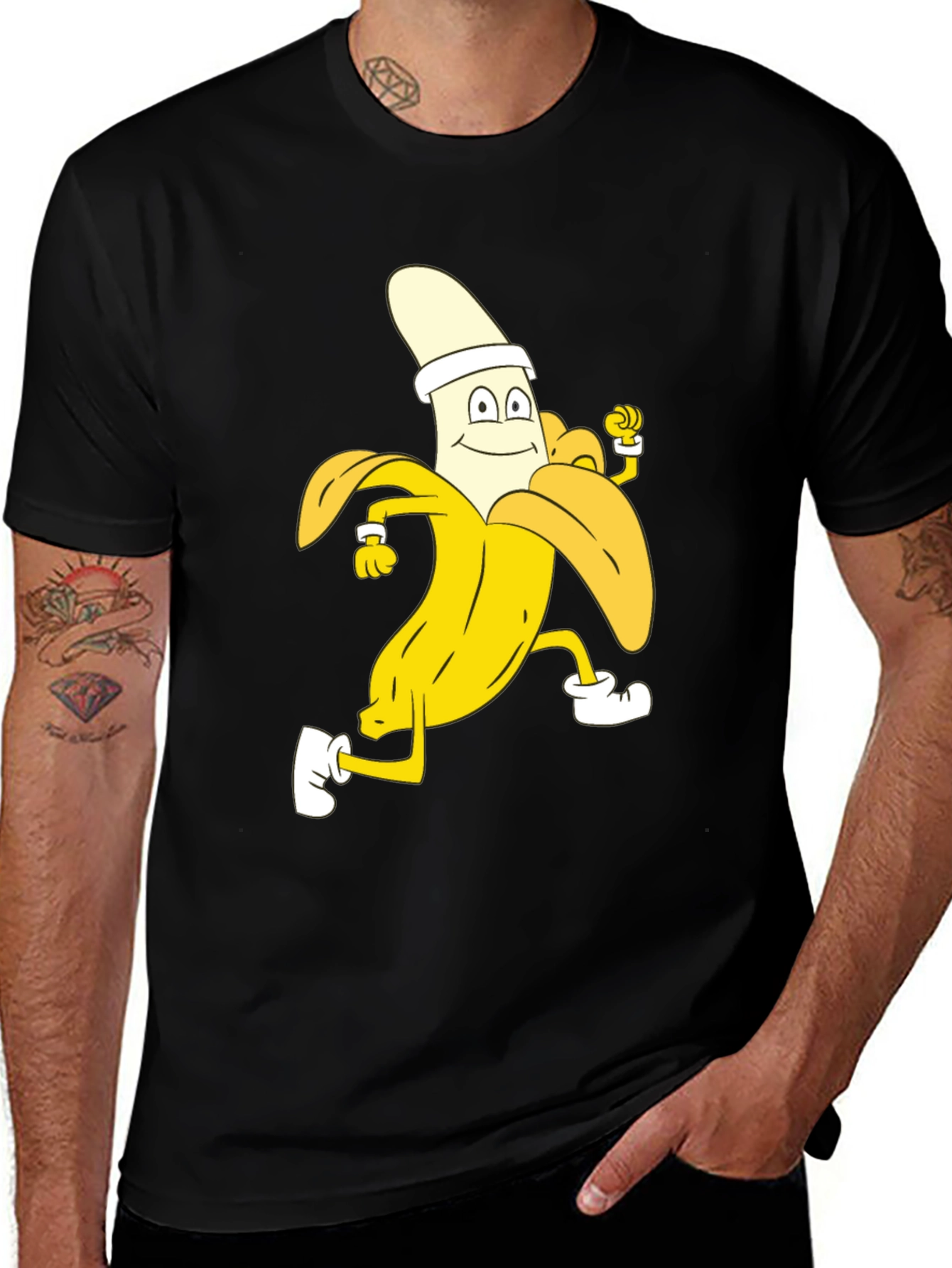 Variant 17 of Running Banana Cartoon T-Shirt