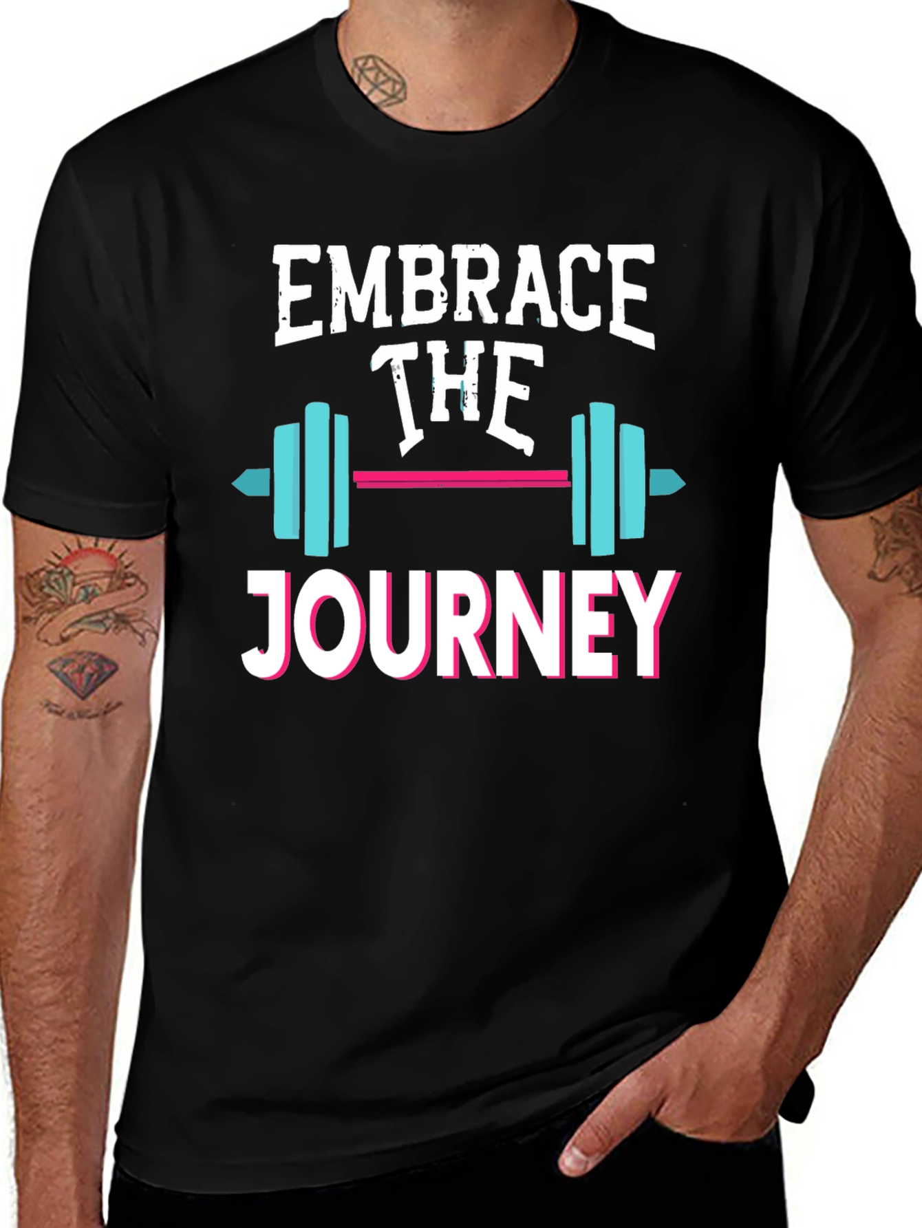 Variant 25 of Embrace the Journey T-Shirt - Motivational Fitness Tee