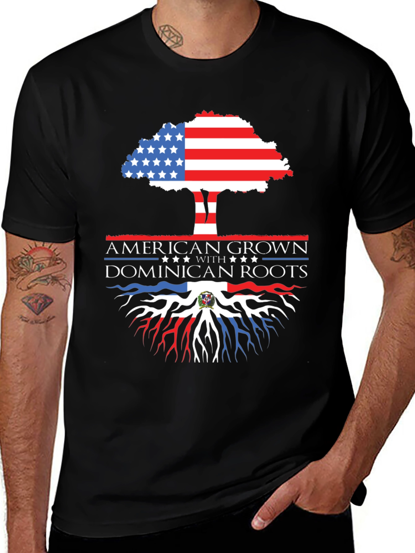 Variant 20 of American Grown with Dominican Roots T-Shirt