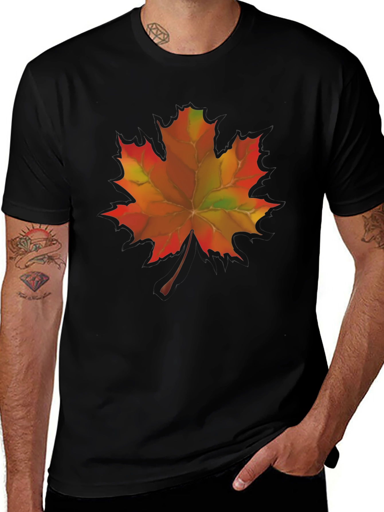 Variant 19 of Fall Maple Leaf T-Shirt - Autumn Graphic Tee