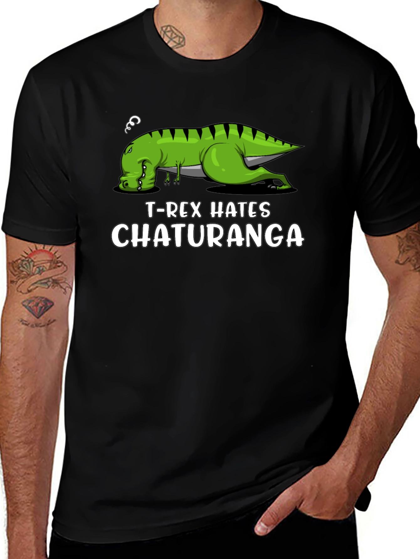 Variant 3 of T-Rex Hates Chaturanga Funny Yoga T-Shirt